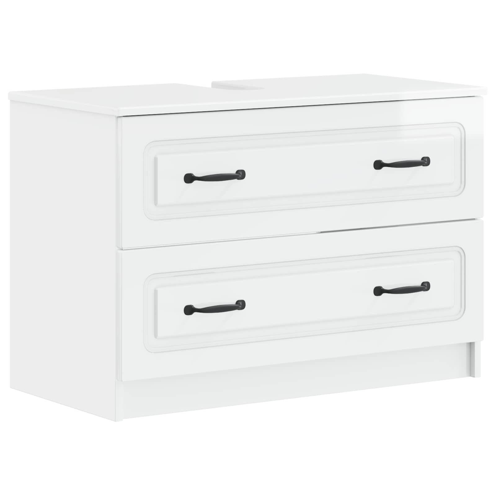 Badrumsskåp med handfat UTRECHT Vit högglans 82 x 41 x 56 cm