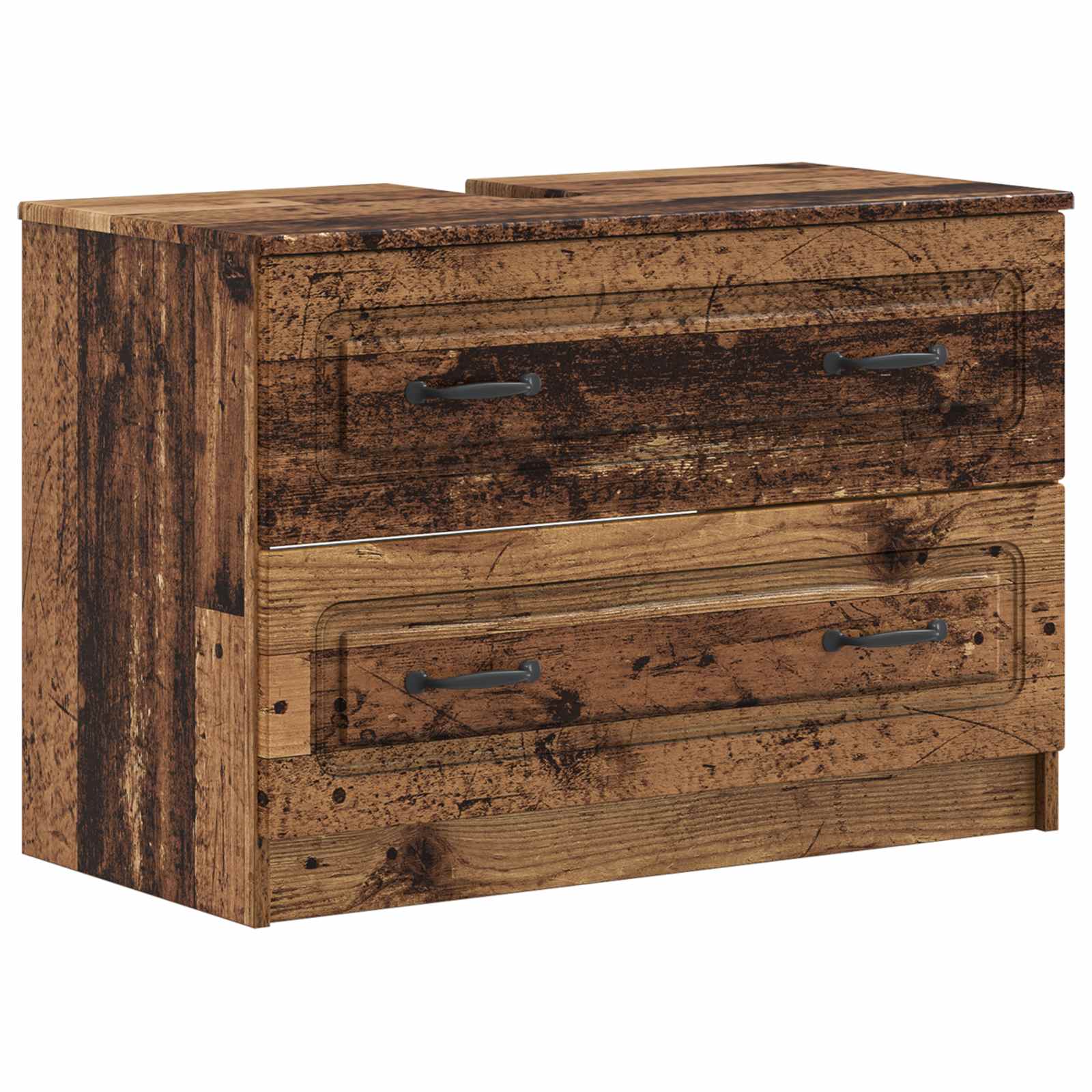 Badrumsskåp med handfat UTRECHT Gammalt trä 82 x 41 x 56 cm