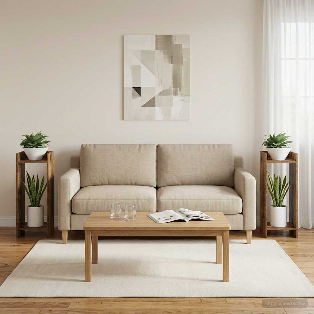 Växtställ 2 st Gammalt trä 30 x 30 x 80 cm Konstruerat trä