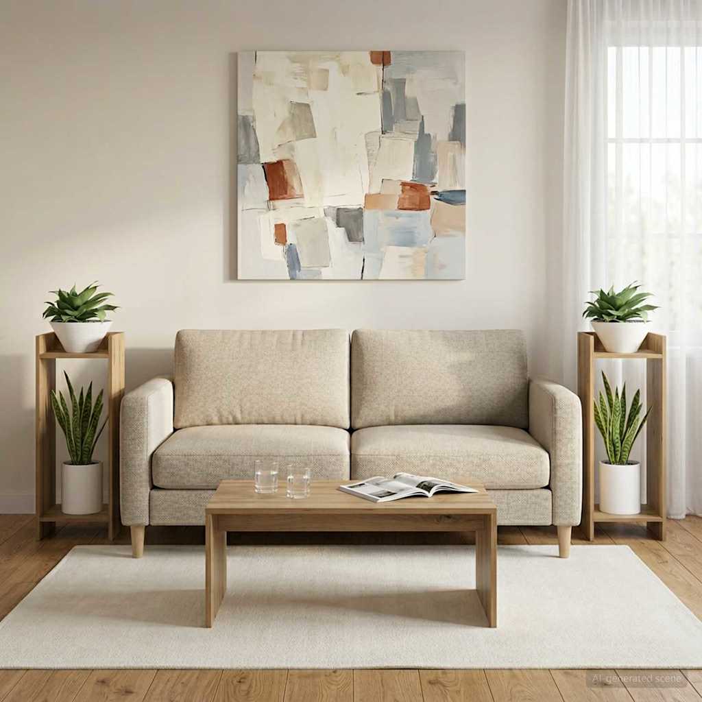 Växtställ 2 st Artisan-ek 30 x 30 x 80 cm Konstruerat trä