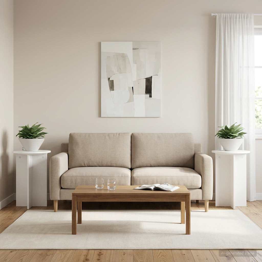 Växtställ 2 st Vit Ø40 x 60 cm Konstruerat trä