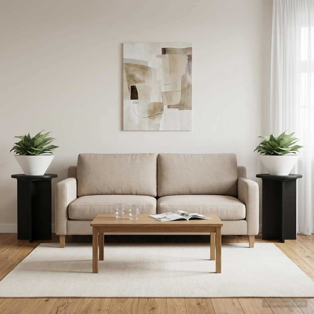 Växtställ 2 st Svart Ø29,5 x 40 cm Konstruerat trä
