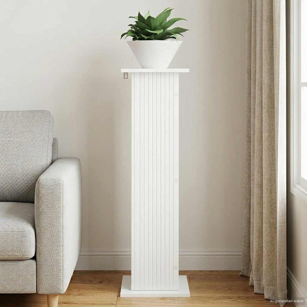 Växtställ Vit högglans 30,5 x 30 x 100,5 cm Konstruerat trä