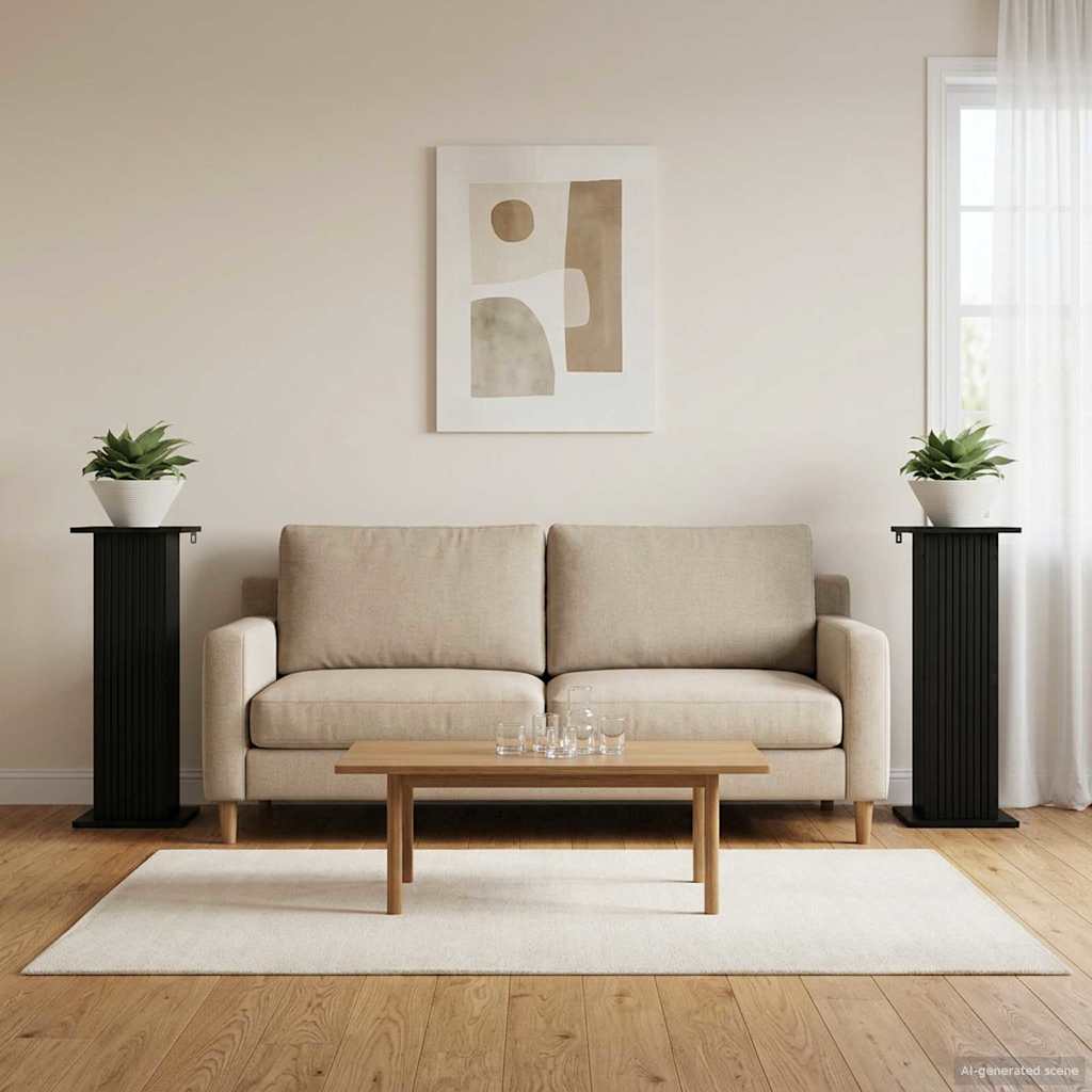 Växtställ 2 st Svart 30,5 x 30 x 80,5 cm Konstruerat trä