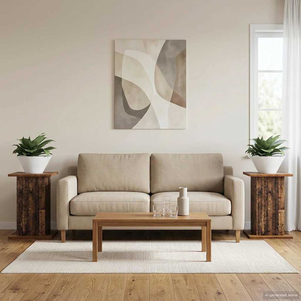 Växtställ 2 st Gammalt trä 30,5 x 30 x 43 cm Konstruerat trä