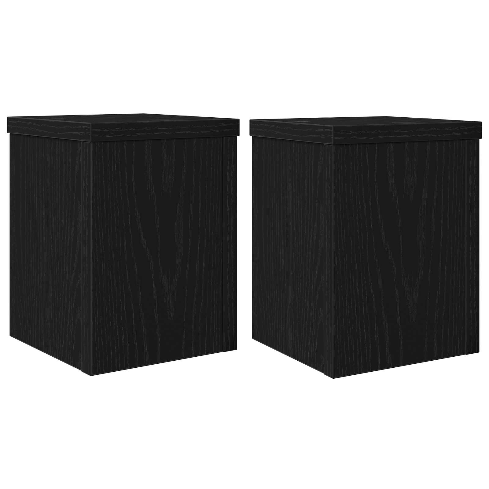Växtställ 2 pcs Svart Ek 15 x 15 x 20 cm Konstruerat trä