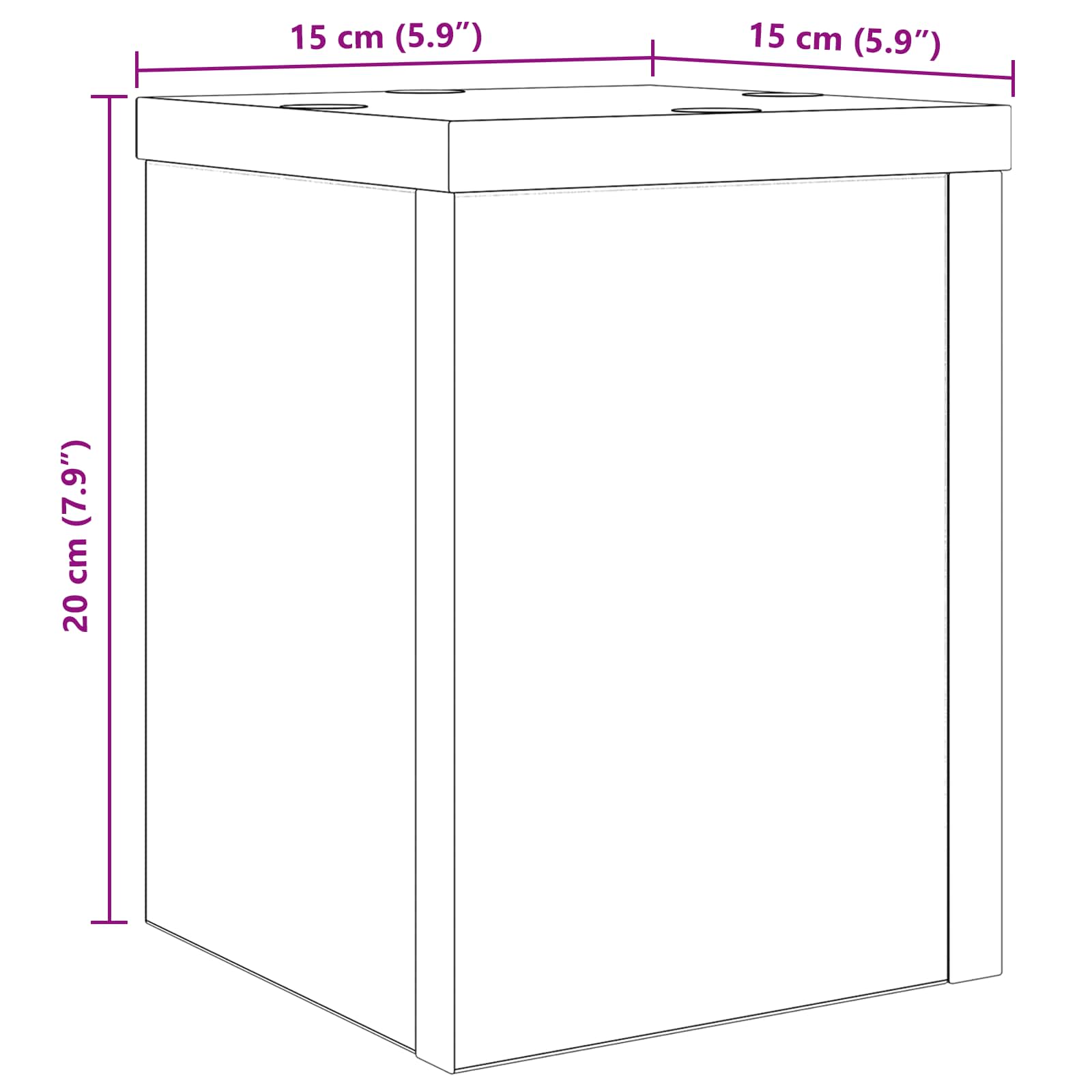 Växtställ 2 pcs Svart Ek 15 x 15 x 20 cm Konstruerat trä