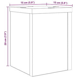 Växtställ 2 pcs Svart Ek 15 x 15 x 20 cm Konstruerat trä