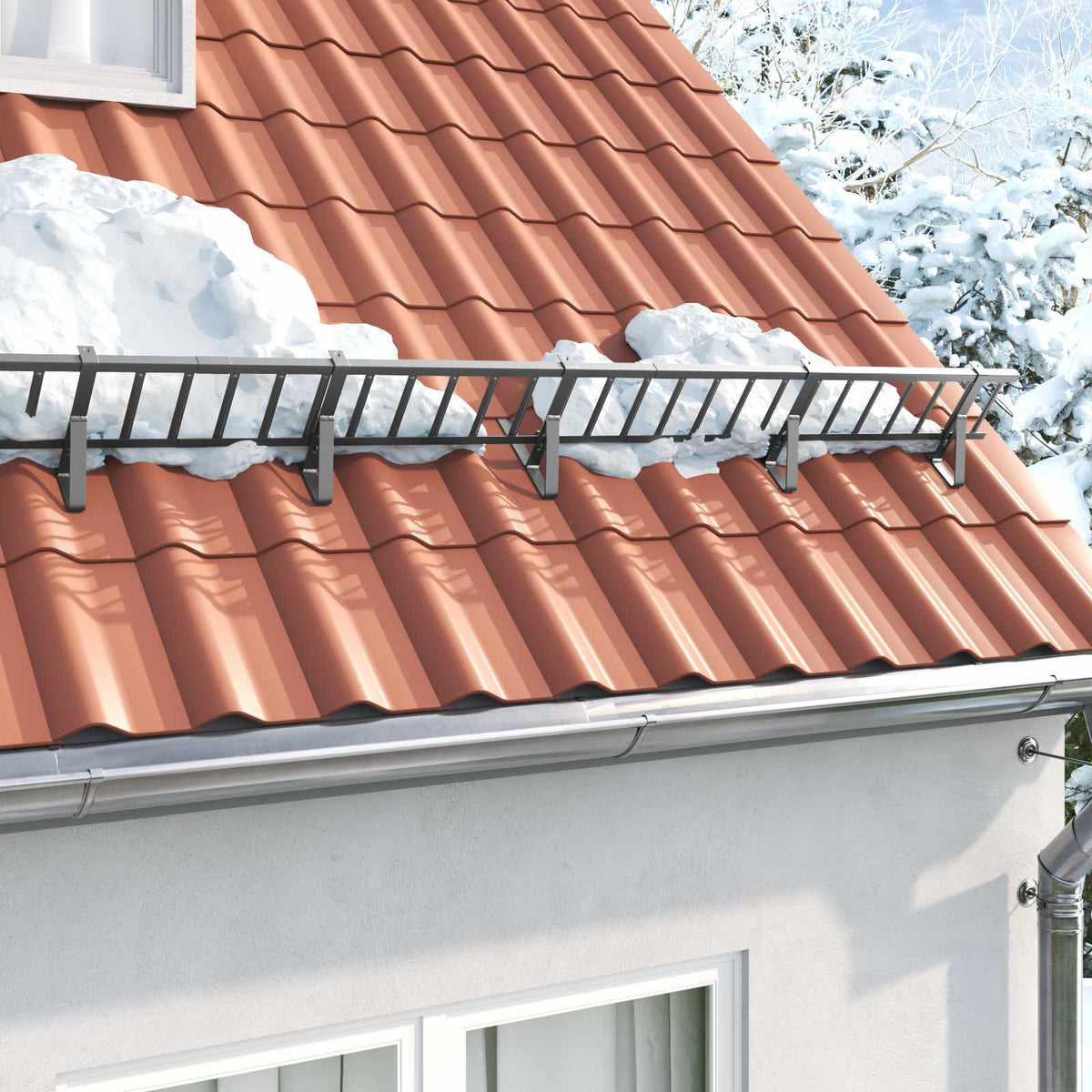 Snöskyddsstöd 2 st Antracit 29,5 x 3 x 34,5 cm Stål