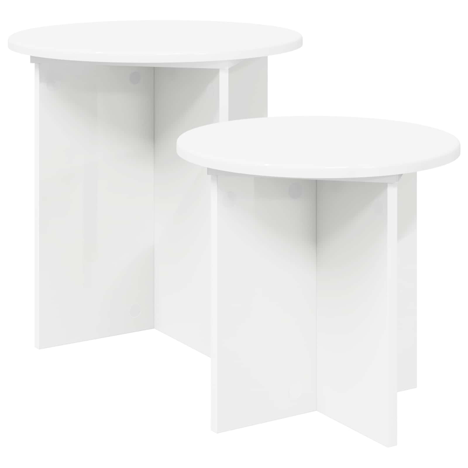 Sidobordsset 2 st Ø 45 x 45 cm Konstruerat trä