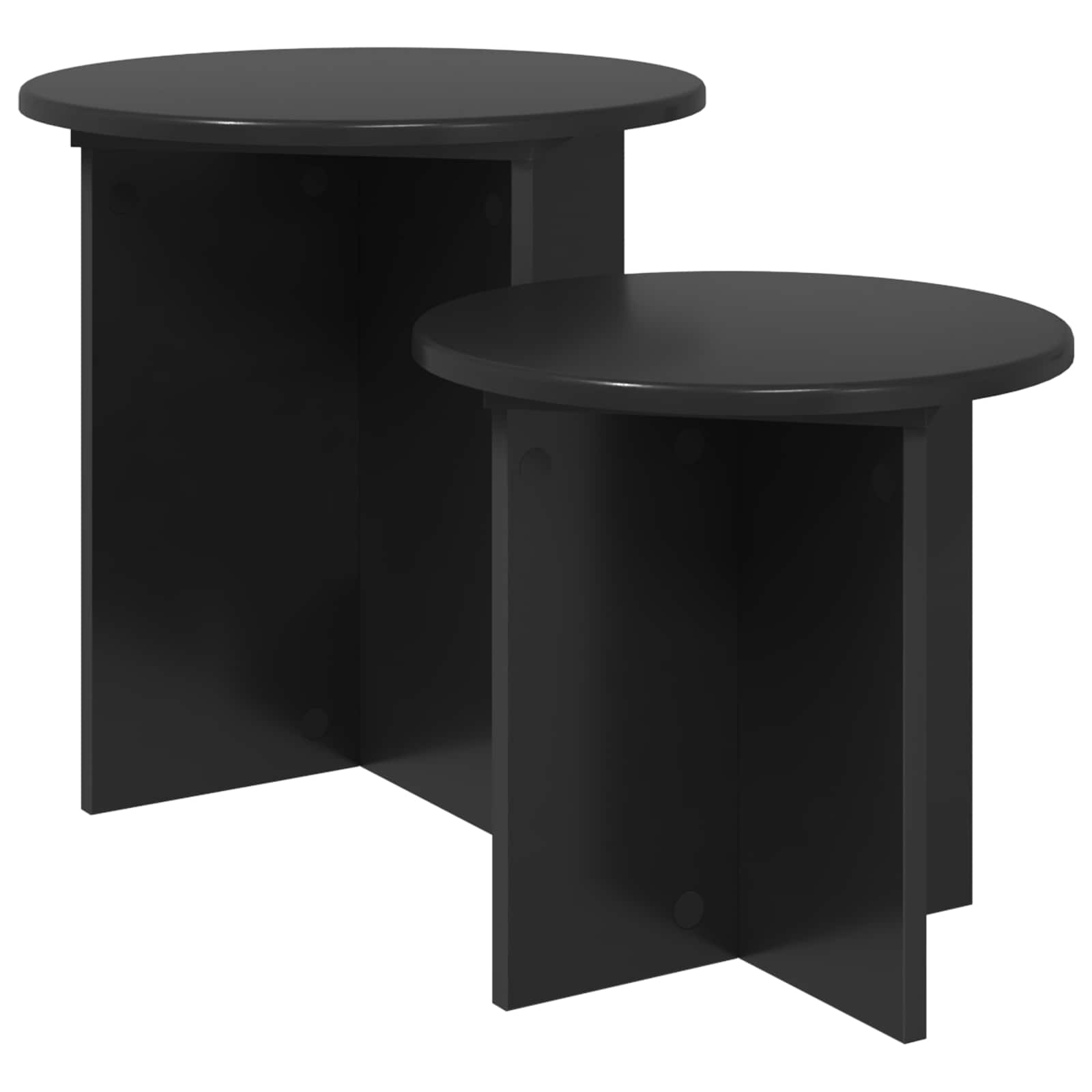Sidobordsset 2 st Svart ek Ø 45 x 45 cm Konstruerat trä