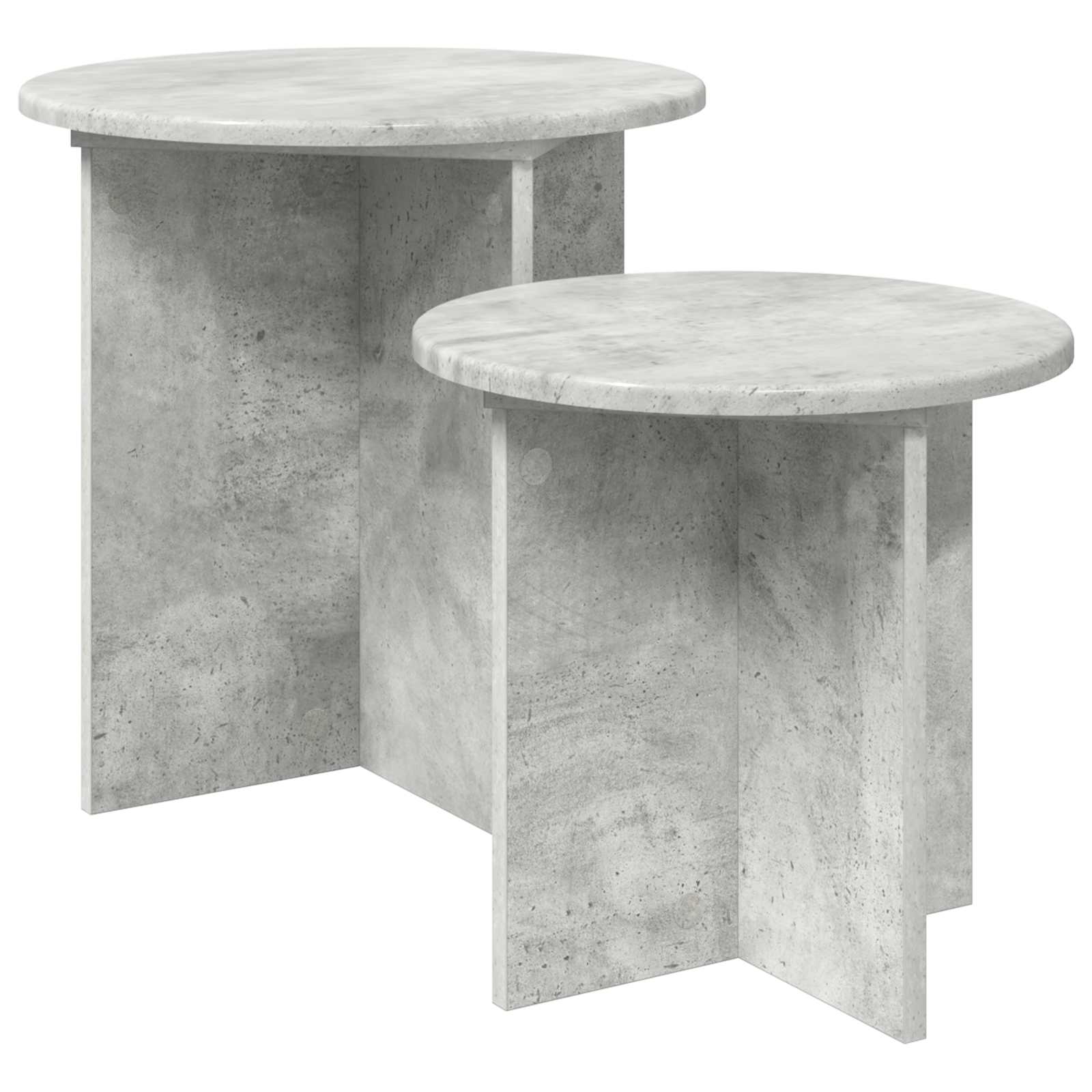 Sidobordsset 2 st Betonggrå Ø 45 x 45 cm Konstruerat trä
