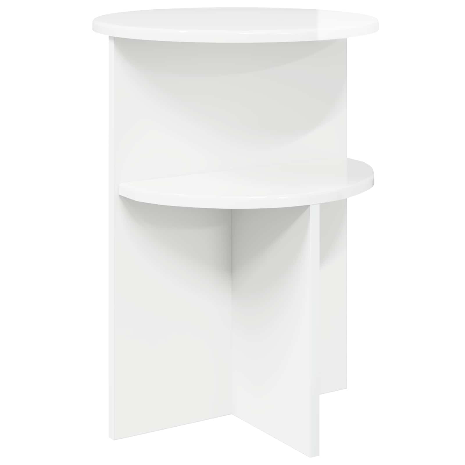 Sidobord Vit högglans Ø 39,5 x 55 cm Konstruerat trä