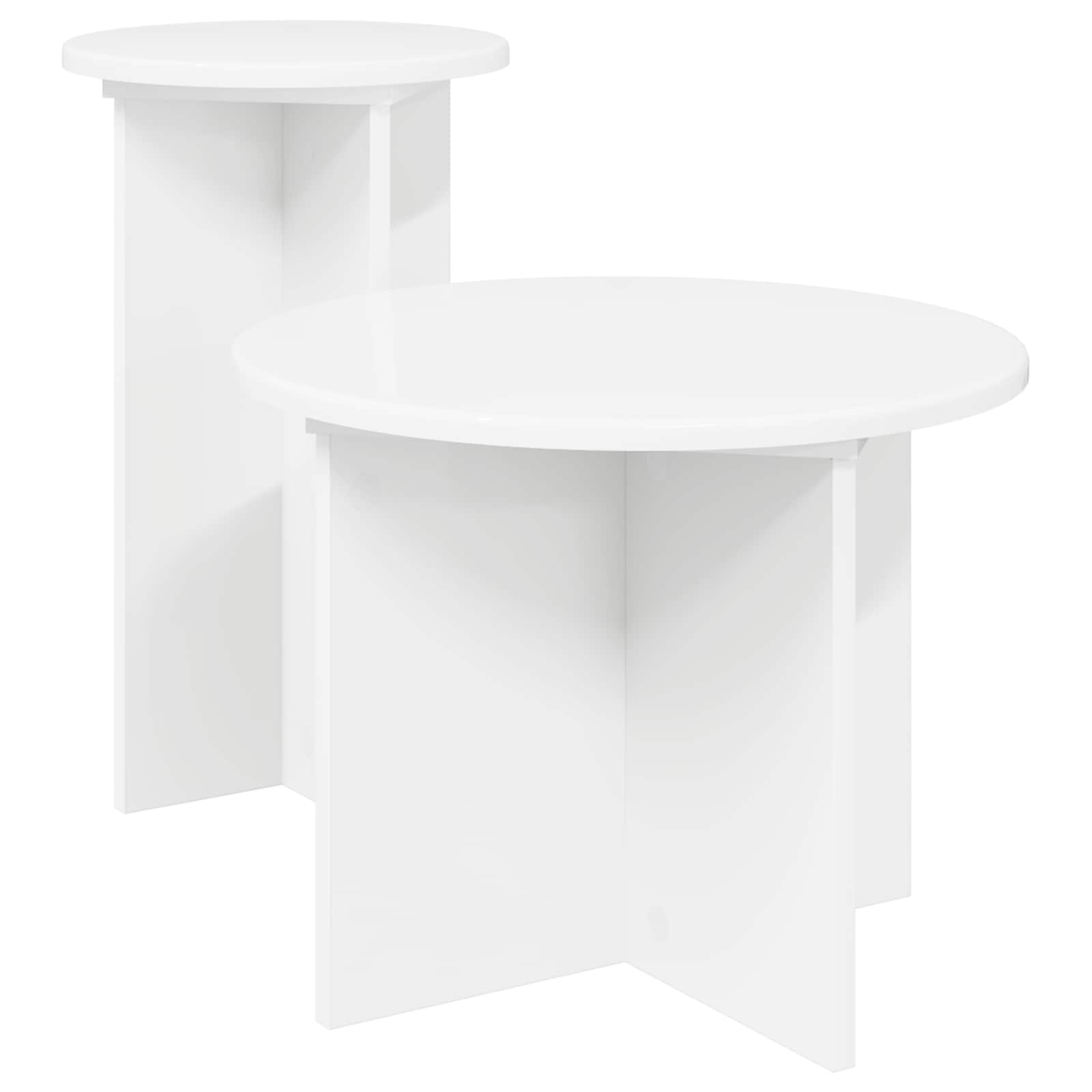 Sidobordsset 2 st Vit Ø 45 x 35 cm Konstruerat trä