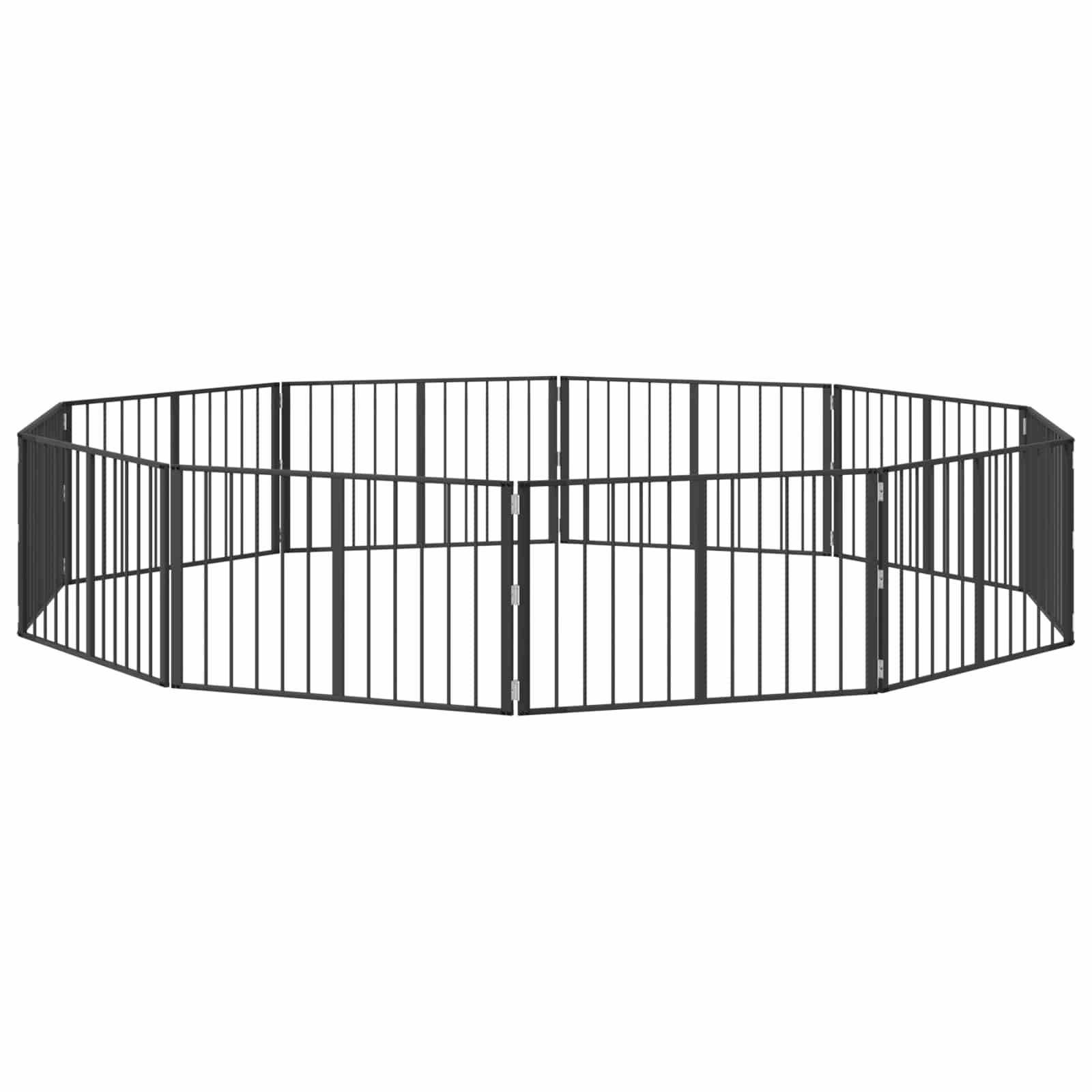 Hundgrind 10 pcs Svart 100 x 60 cm Galvaniserat Stål