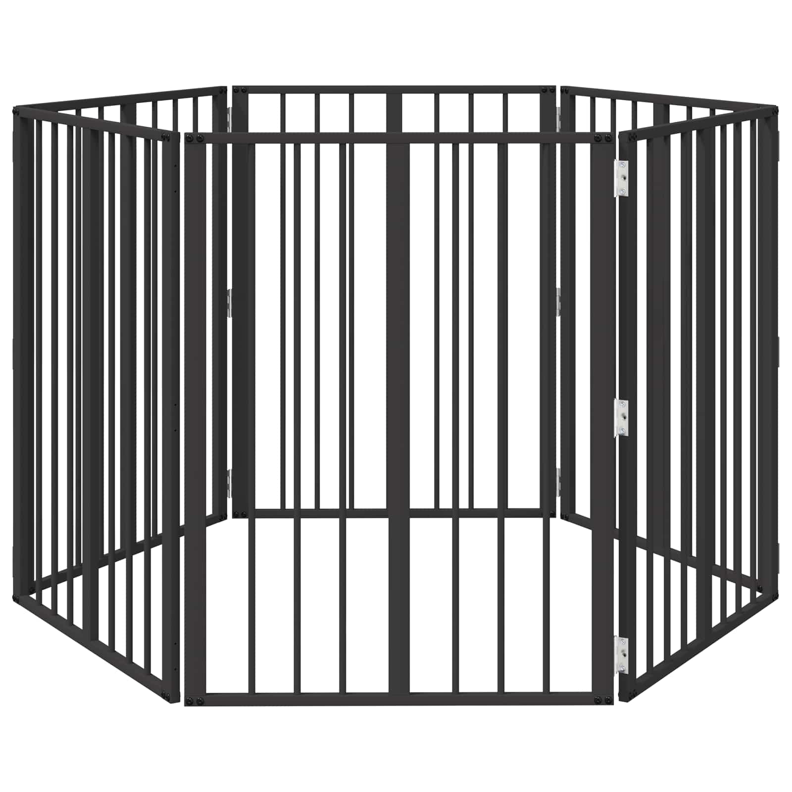 Hundgrind 6 pcs Svart 60 x 80 cm Galvaniserat Stål