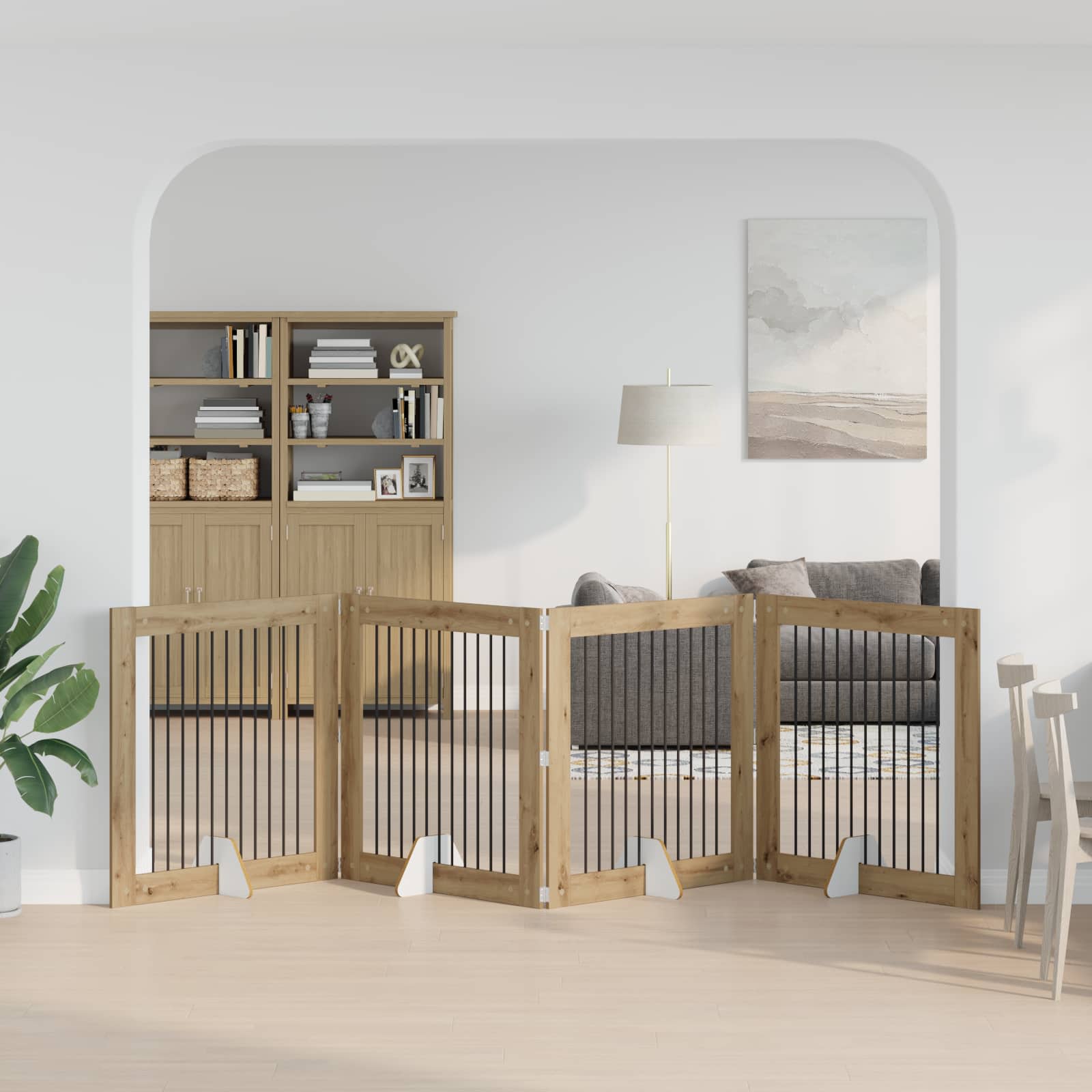 Fällbar hundgrind med stativ 4 pcs Artisan-ek 401 cm