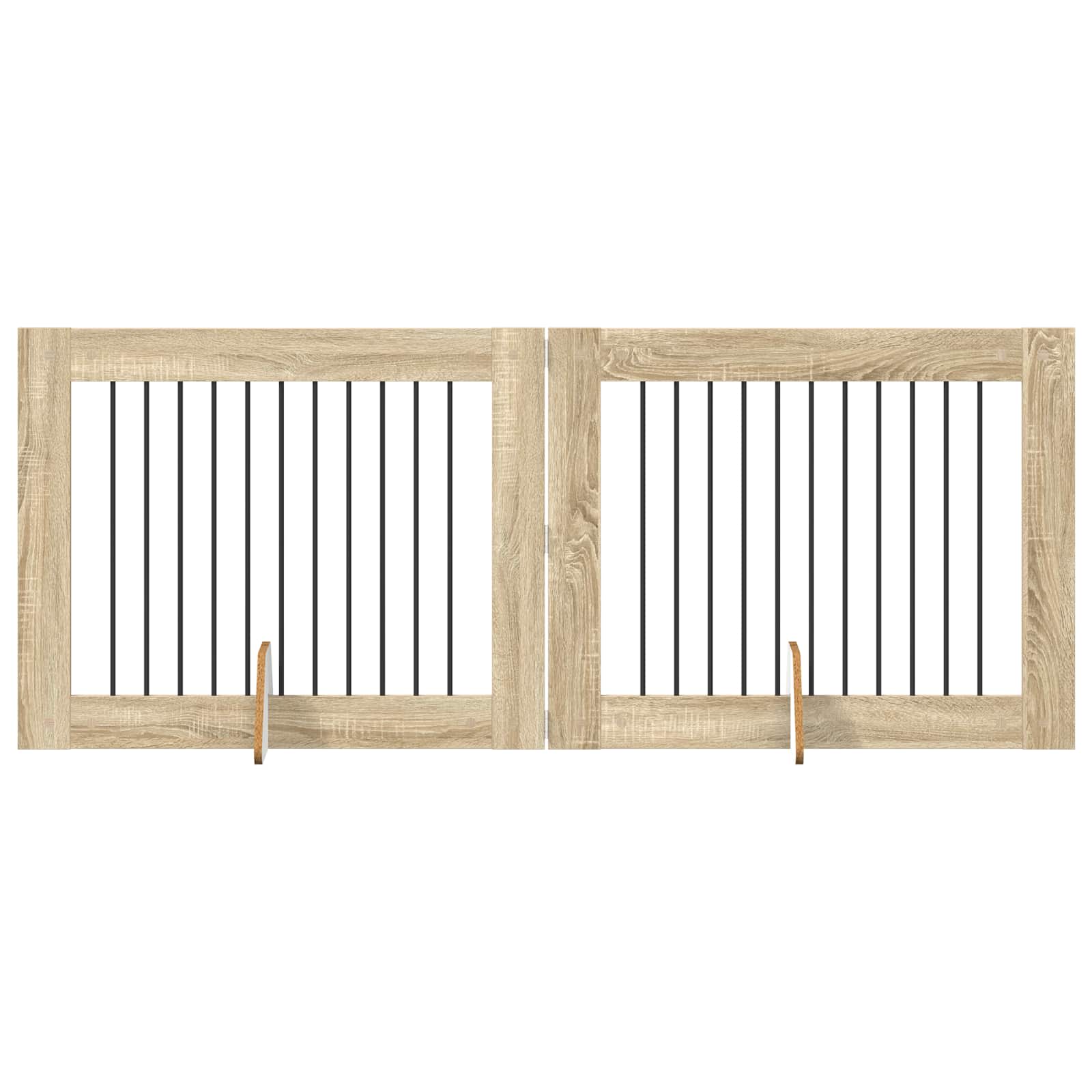 Fällbar hundgrind med stativ 2 pcs Sonoma-ek 200,5 cm
