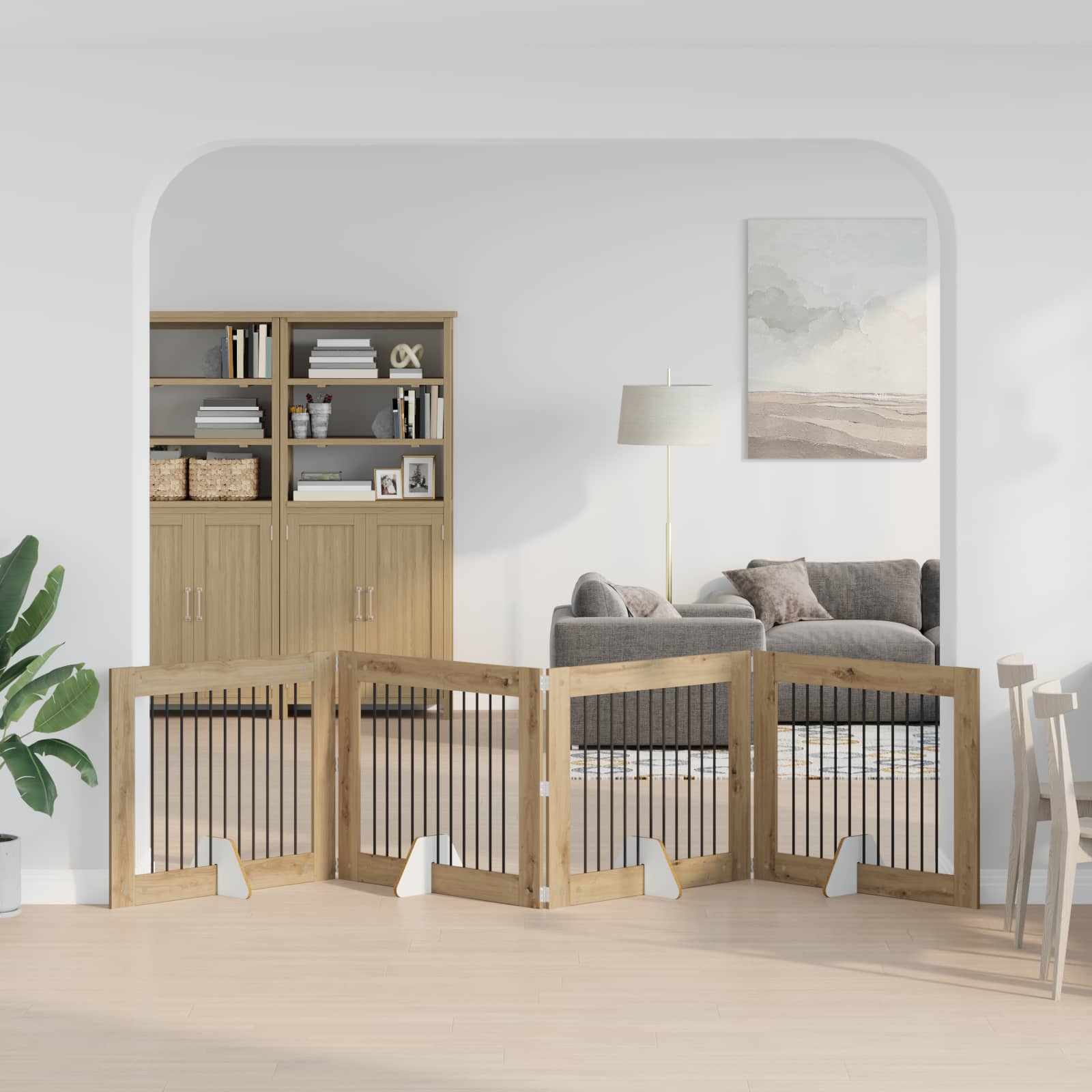 Fällbar hundgrind med stativ 4 pcs Artisan-ek 401 cm