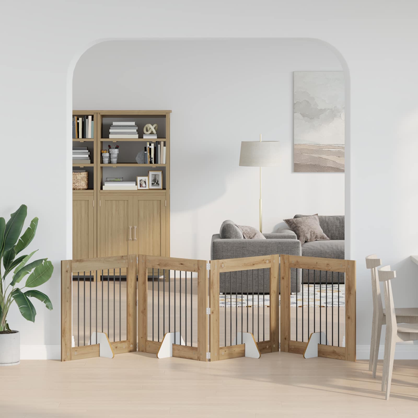 Fällbar hundgrind med stativ 4 pcs Artisan-ek 321 cm