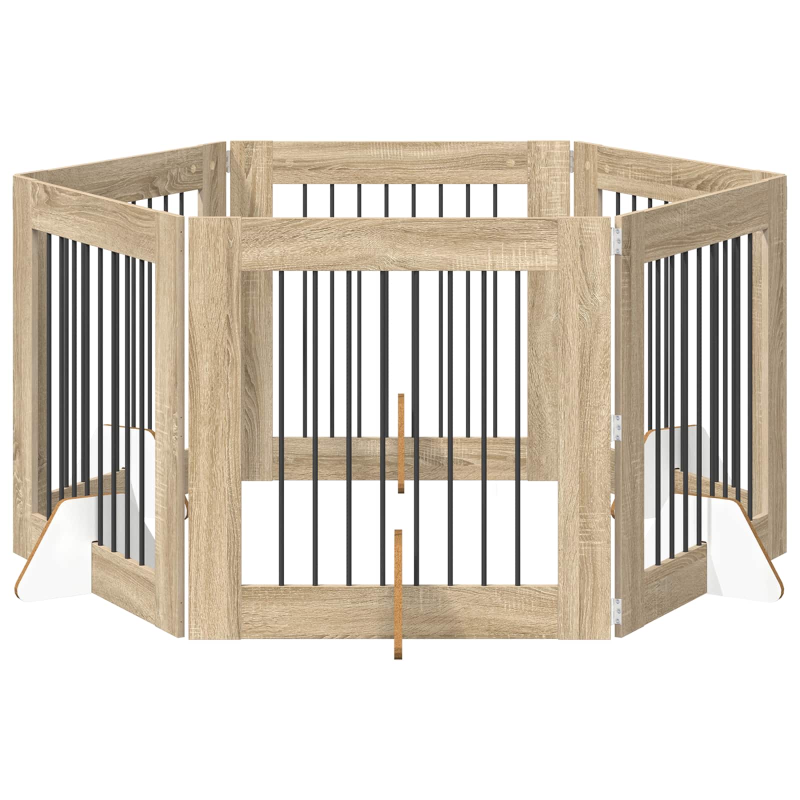 Fällbar hundgrind med stativ 6 pcs Sonoma-ek 482 cm