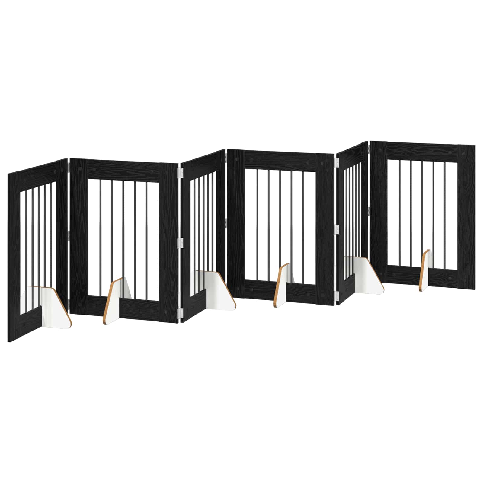 Fällbar hundgrind med stativ 6 pcs Svart ek 362 cm