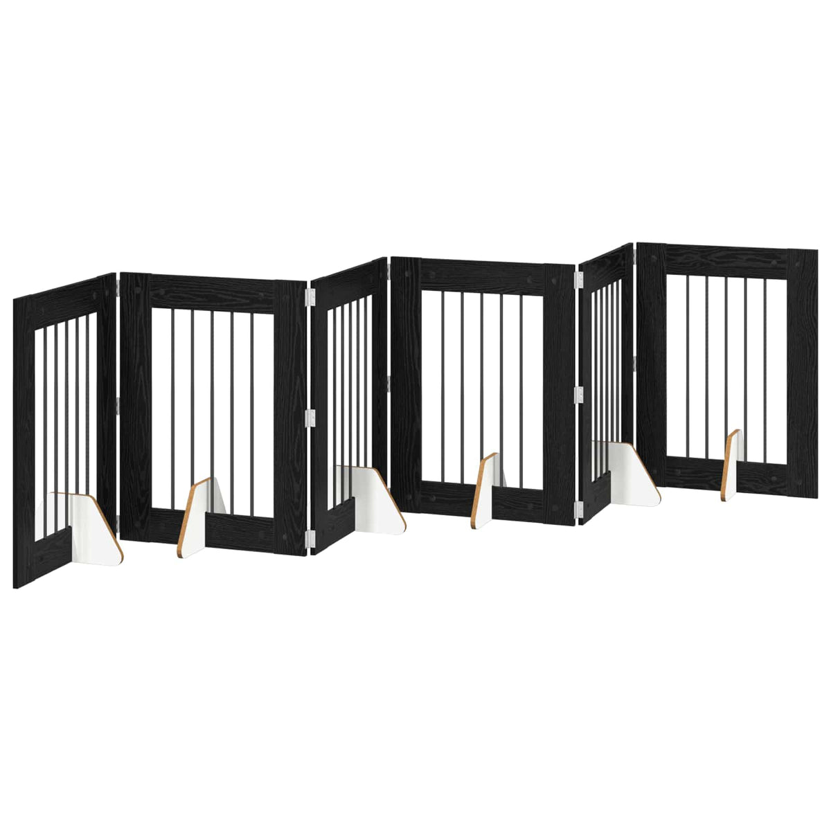 Fällbar hundgrind med stativ 6 st Svart ek 362 cm