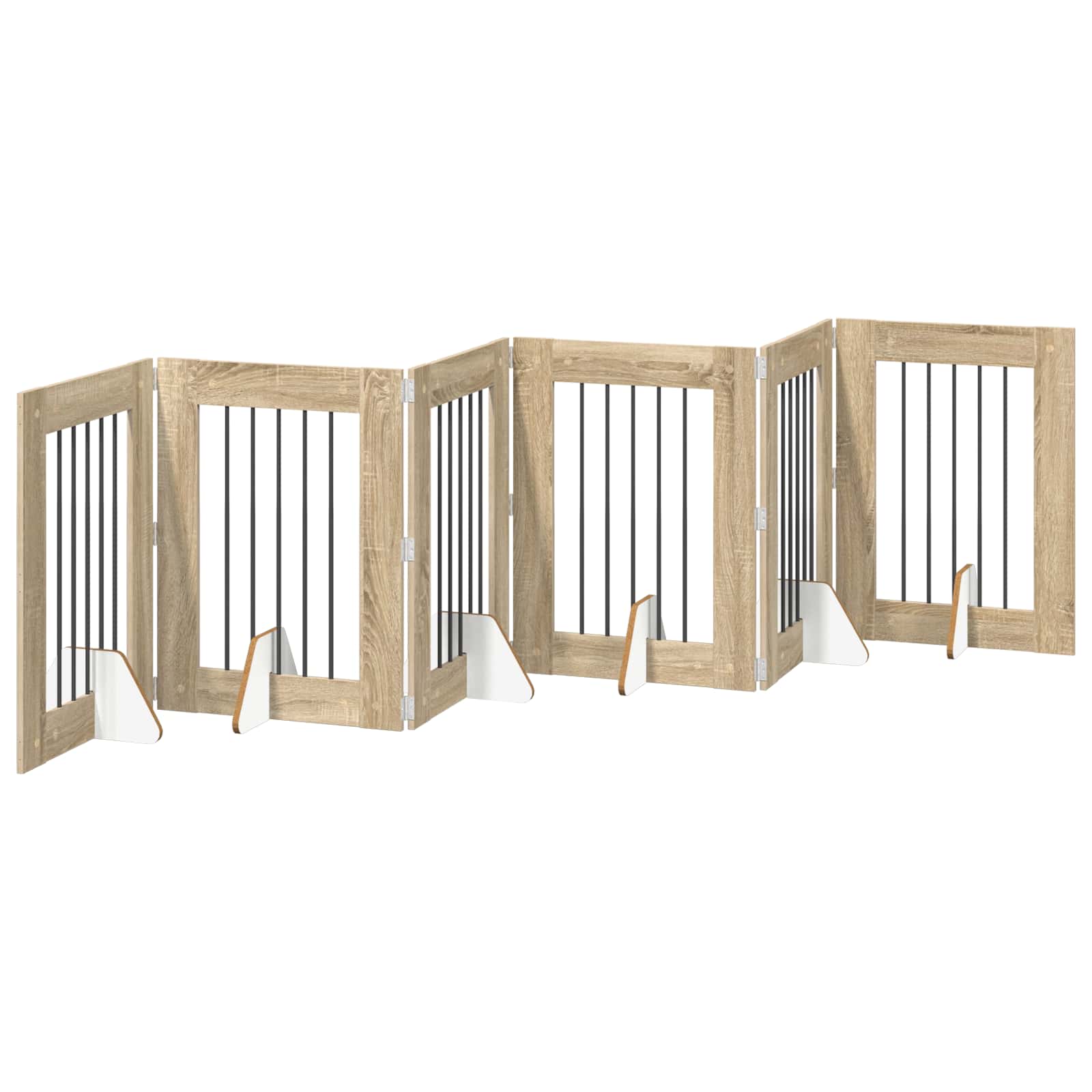 Fällbar hundgrind med stativ 6 pcs Sonoma-ek 362 cm