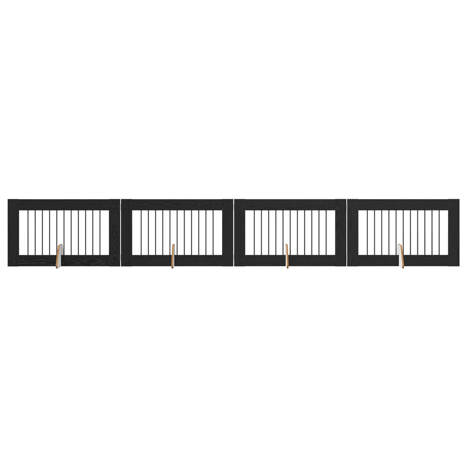 Fällbar hundgrind med stativ 4 pcs Svart ek 401 cm
