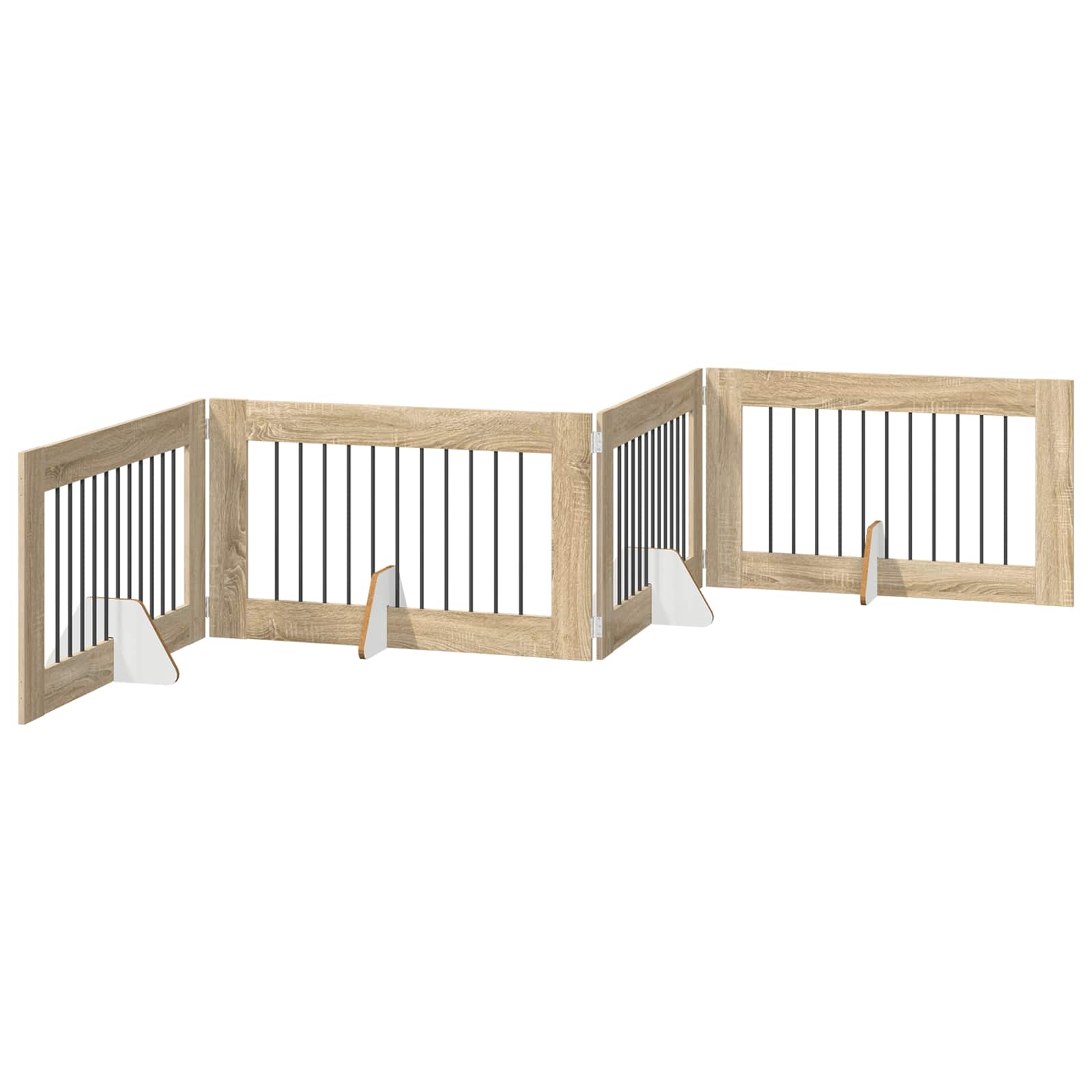 Fällbar hundgrind med stativ 4 pcs Sonoma-ek 401 cm