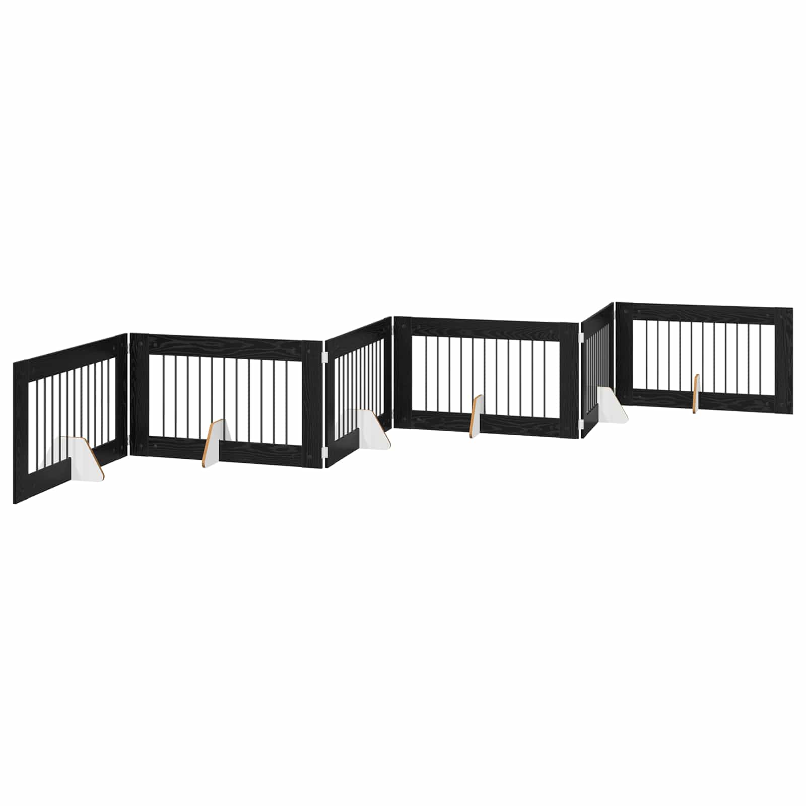 Fällbar hundgrind med stativ 6 pcs Svart ek 602 cm