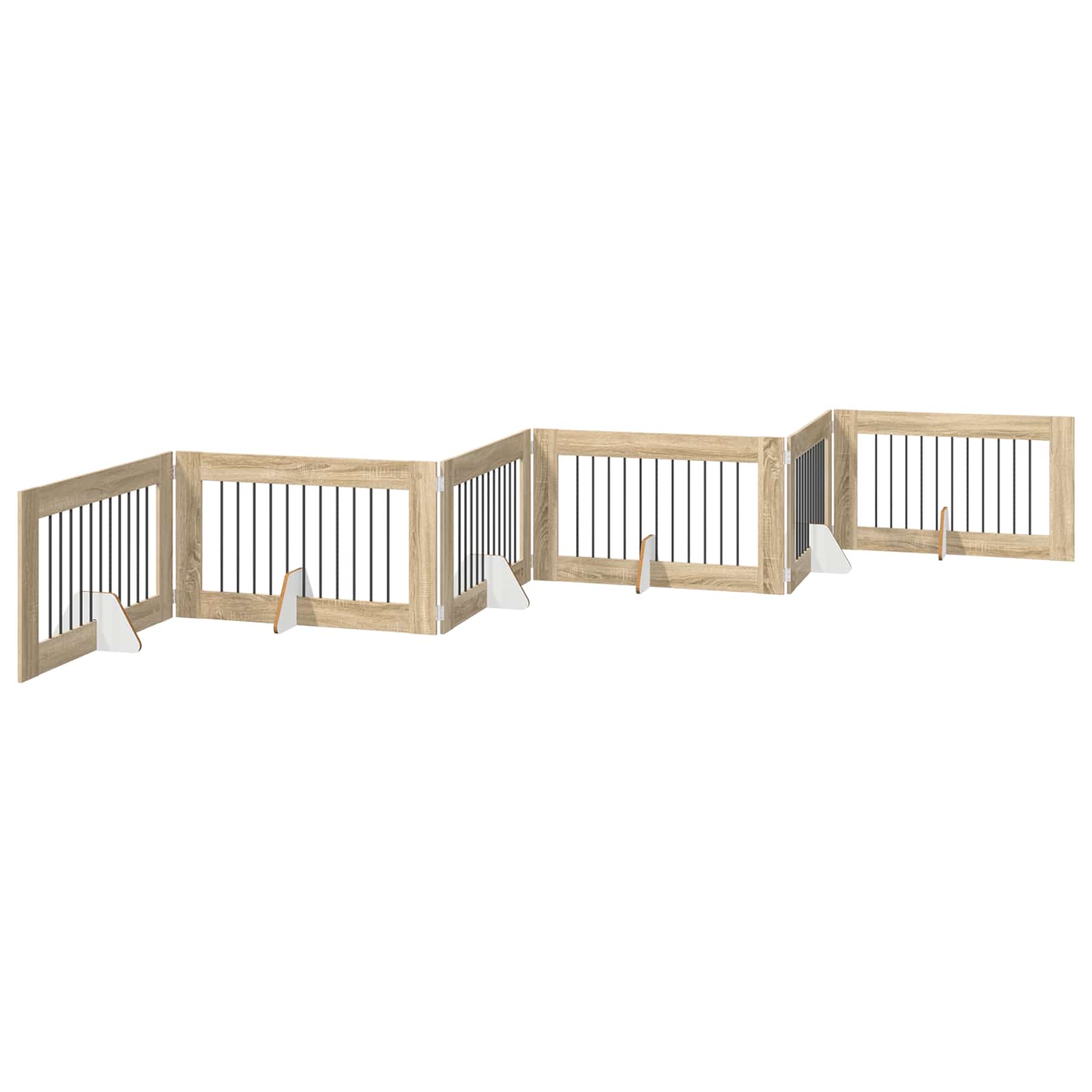 Fällbar hundgrind med stativ 6 pcs Sonoma-ek 602 cm