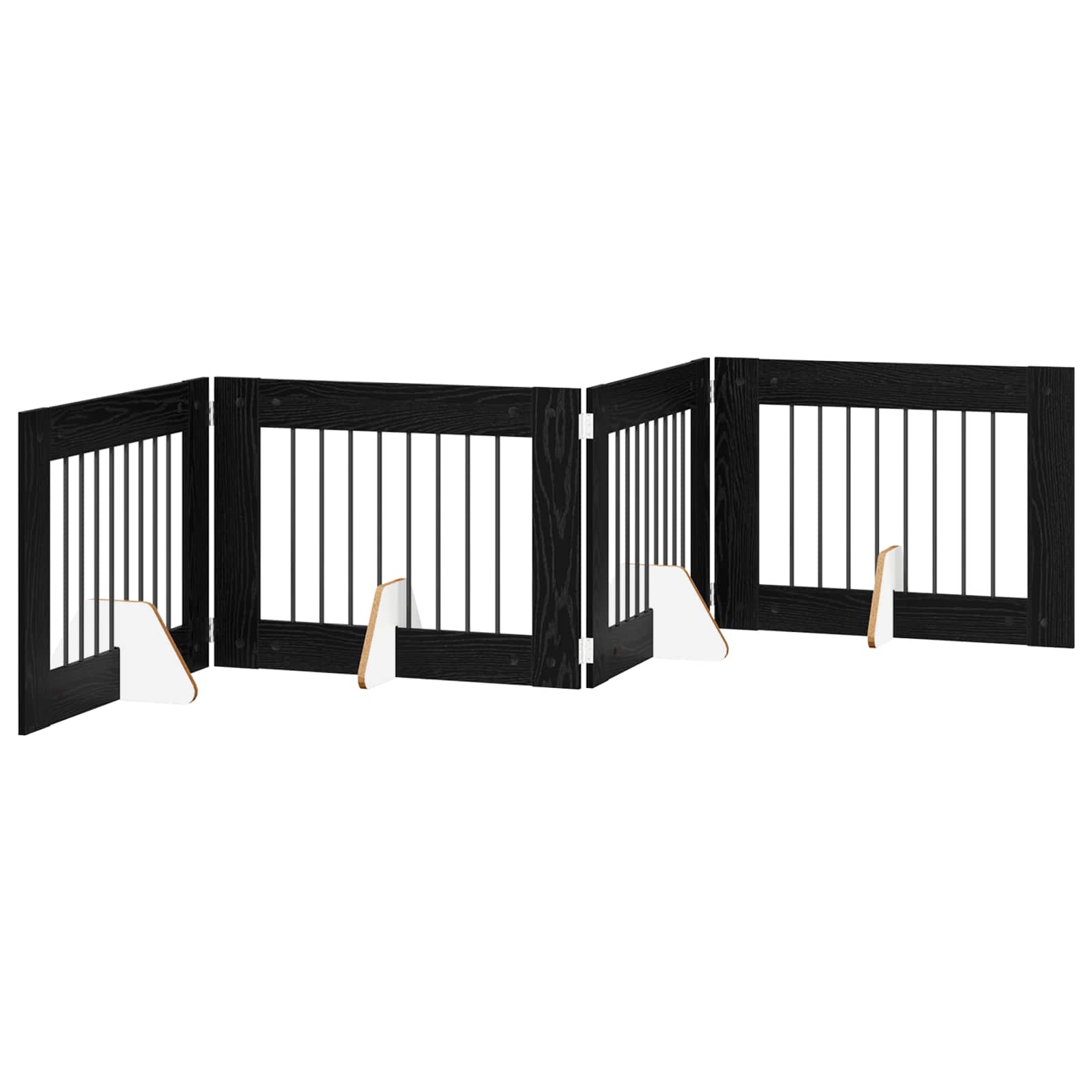 Fällbar hundgrind med stativ 4 pcs Svart ek 321 cm