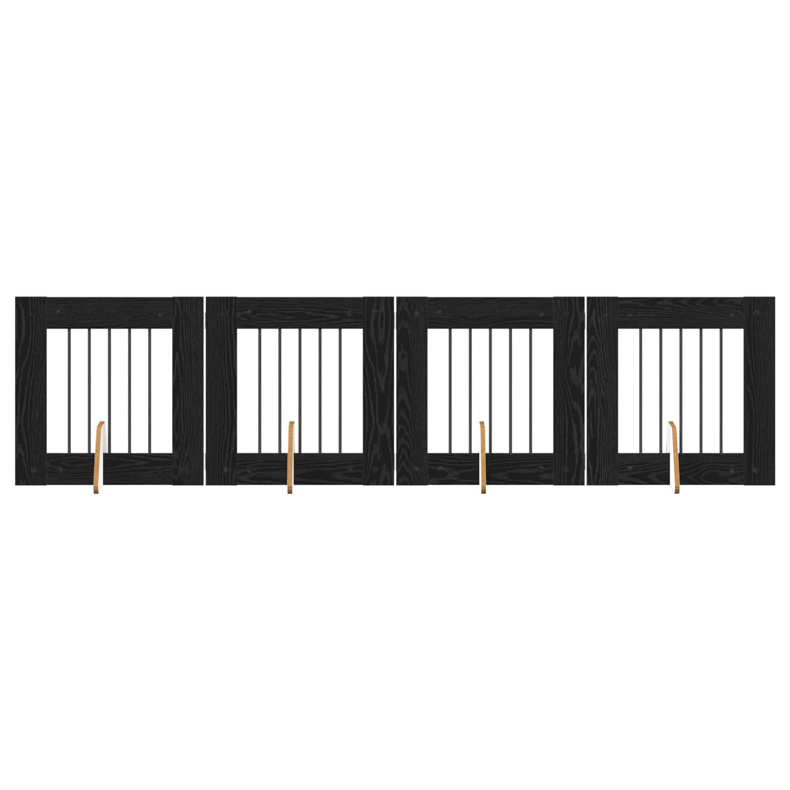 Fällbar hundgrind med stativ 4 pcs Svart ek 241 cm