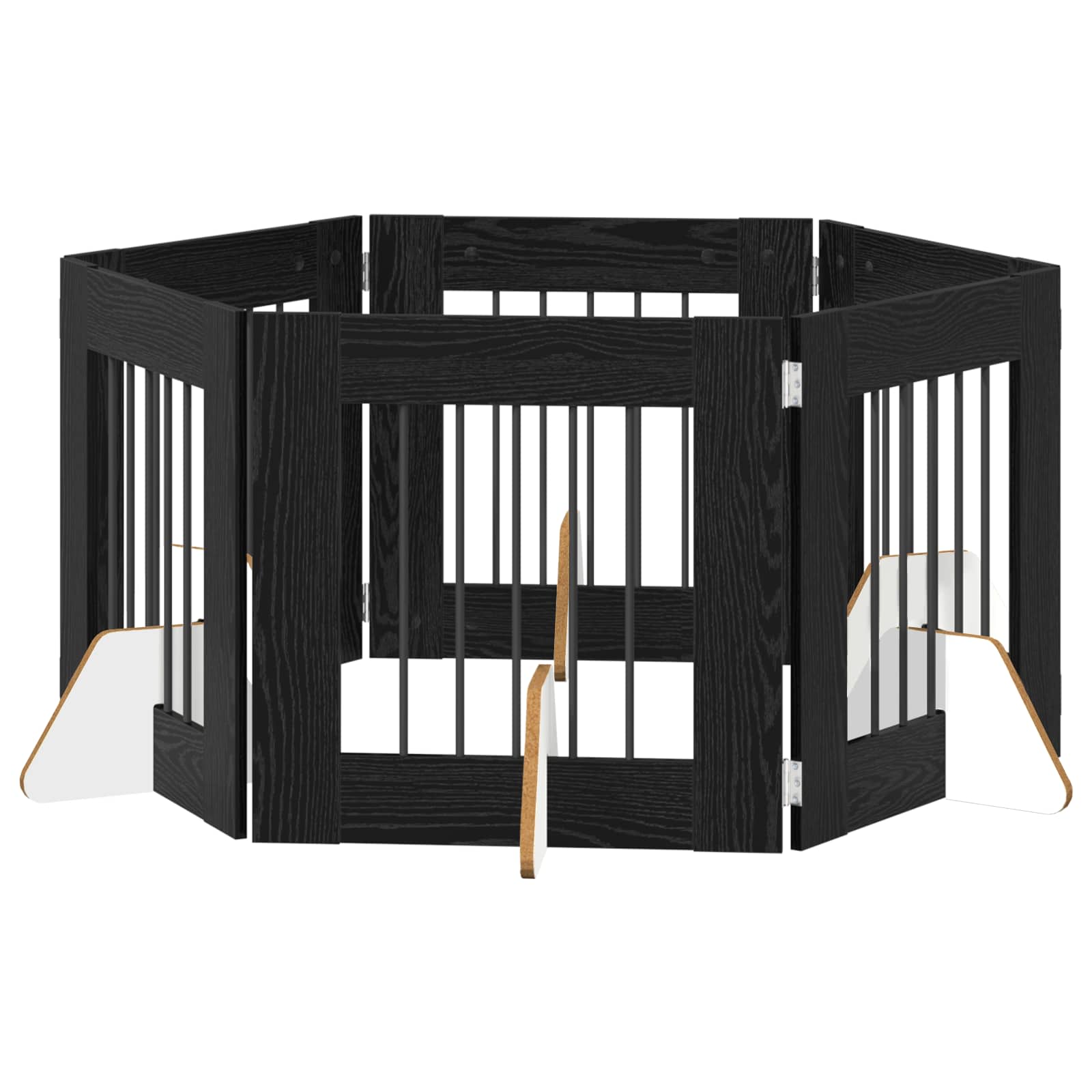 Fällbar hundgrind med stativ 6 pcs Svart ek 362 cm