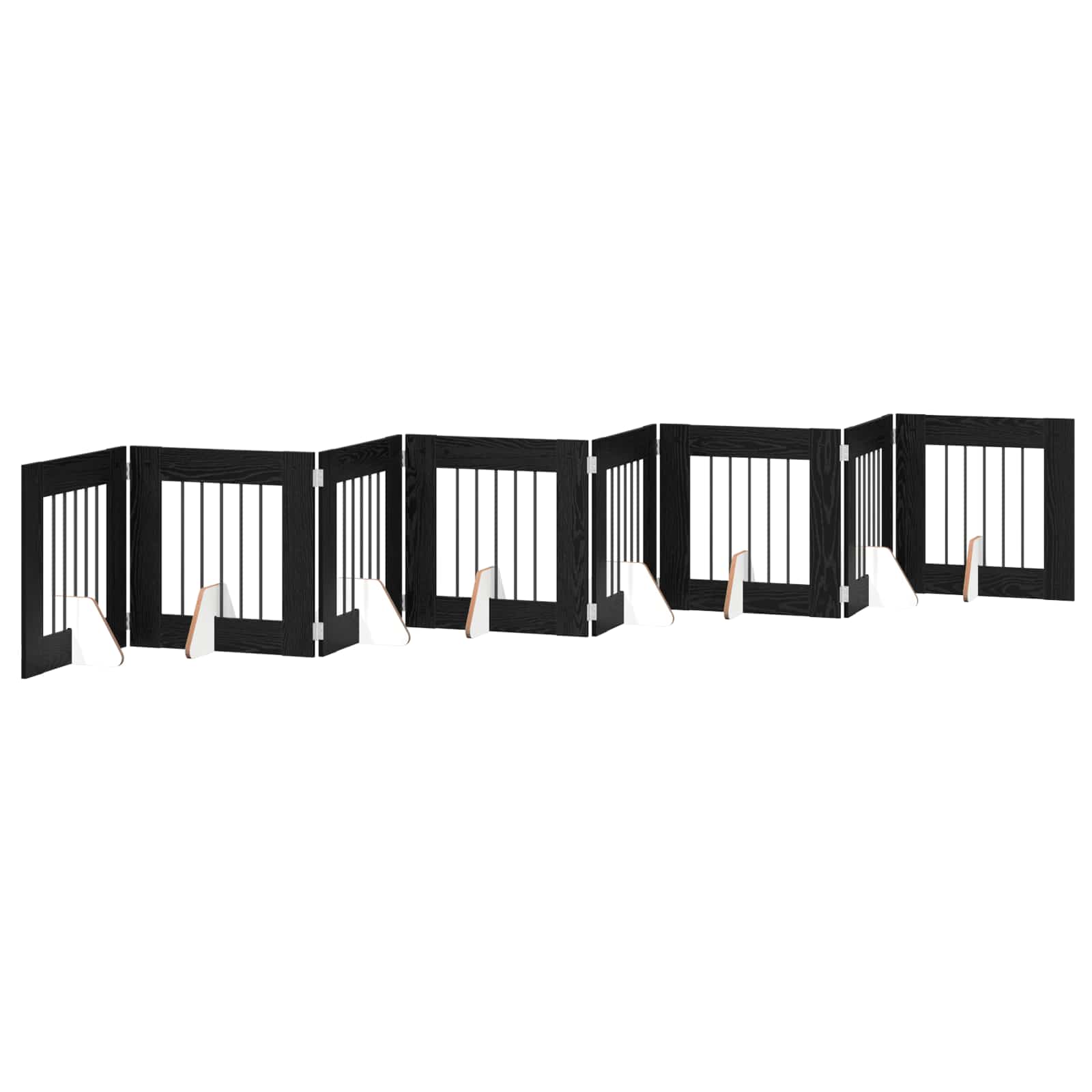 Fällbar hundgrind med stativ 8 pcs Svart ek 60 cm