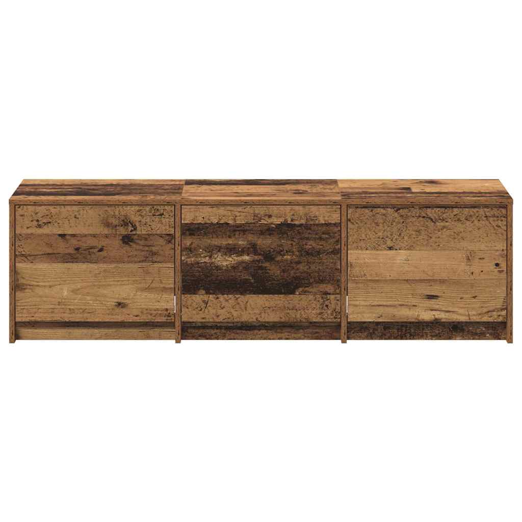 TV-skåp med LEDs Gammalt trä 140 x 34 x 40 cm Konstruerat trä