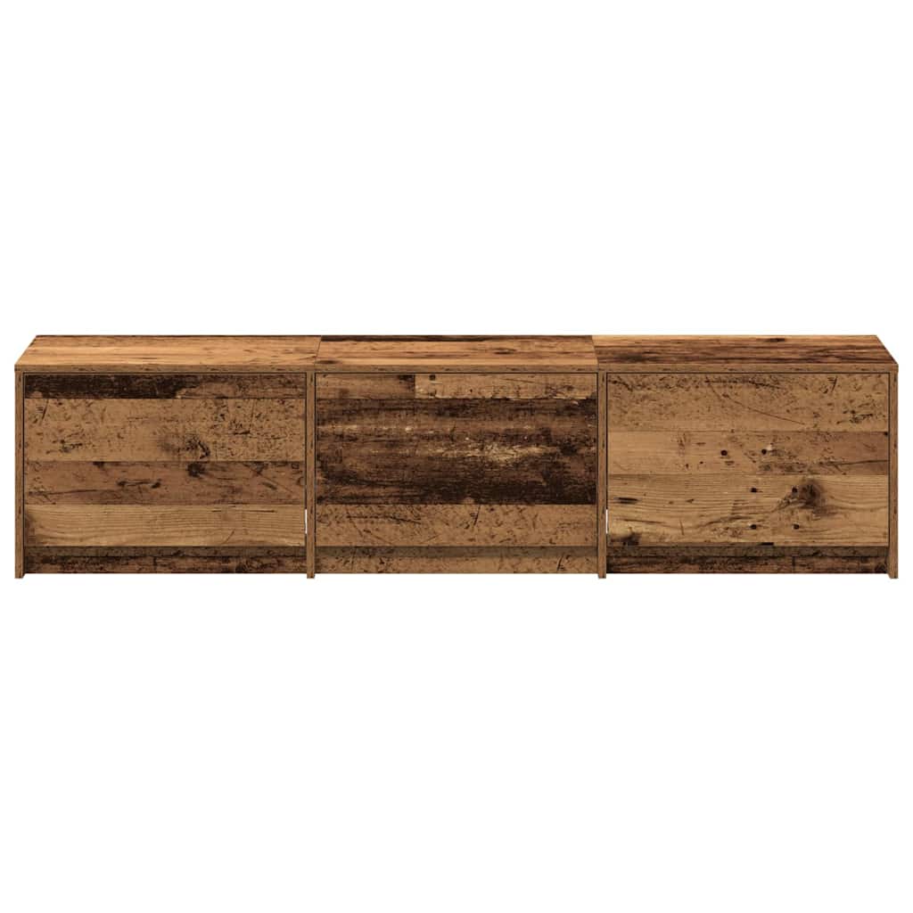 TV-skåp med LEDs Gammalt trä 162 x 34 x 40 cm Konstruerat trä