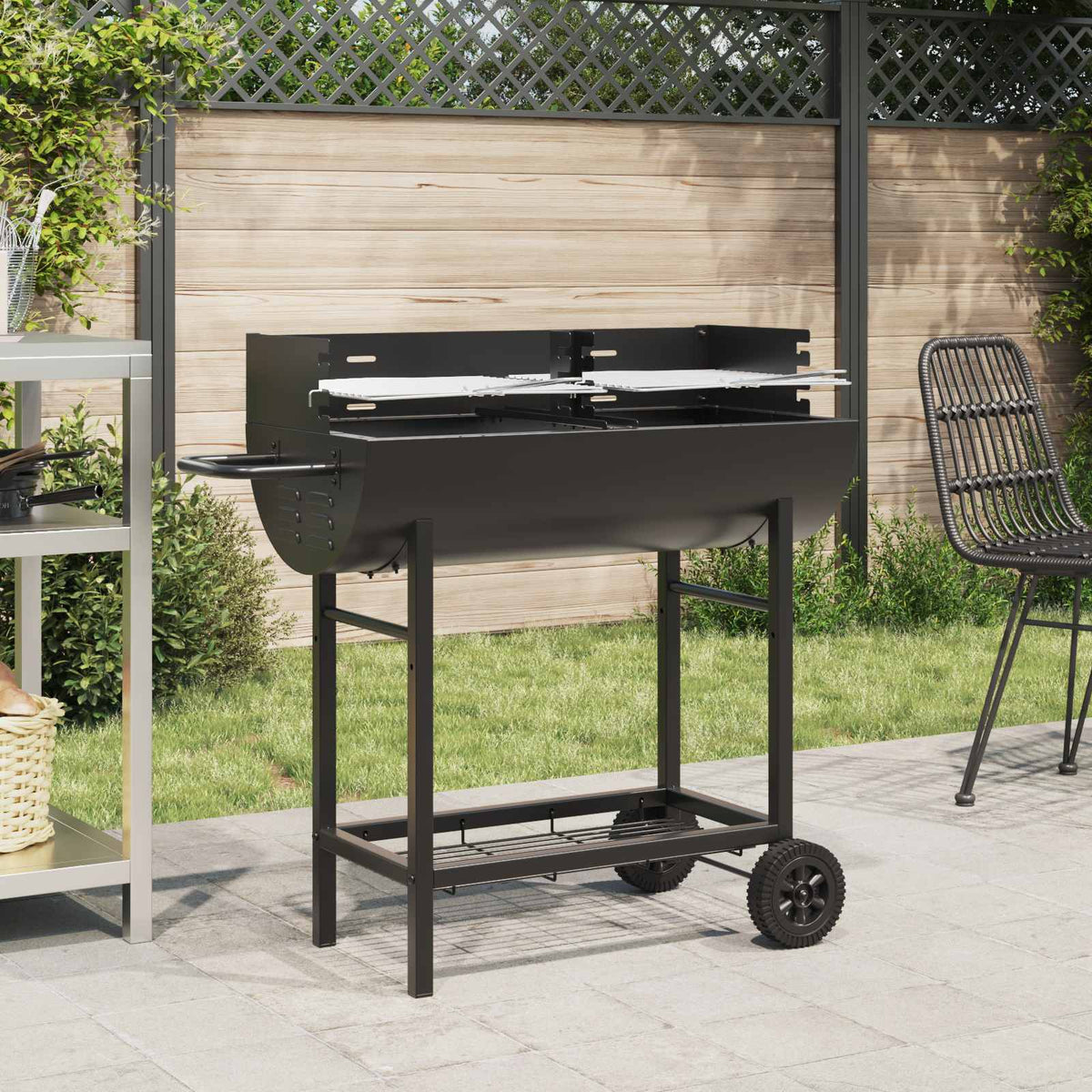 Kolgrill 96,5 x 42,5 x 88,5 cm Svart