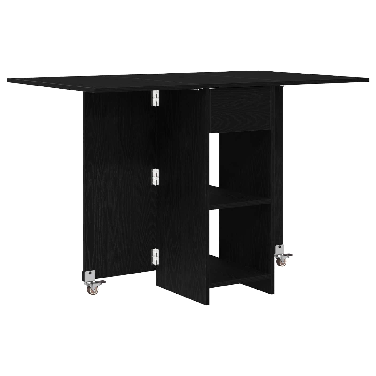 Matbord 115 x 70 x 75 cm Konstruerat trä Svart ek Rektangulär