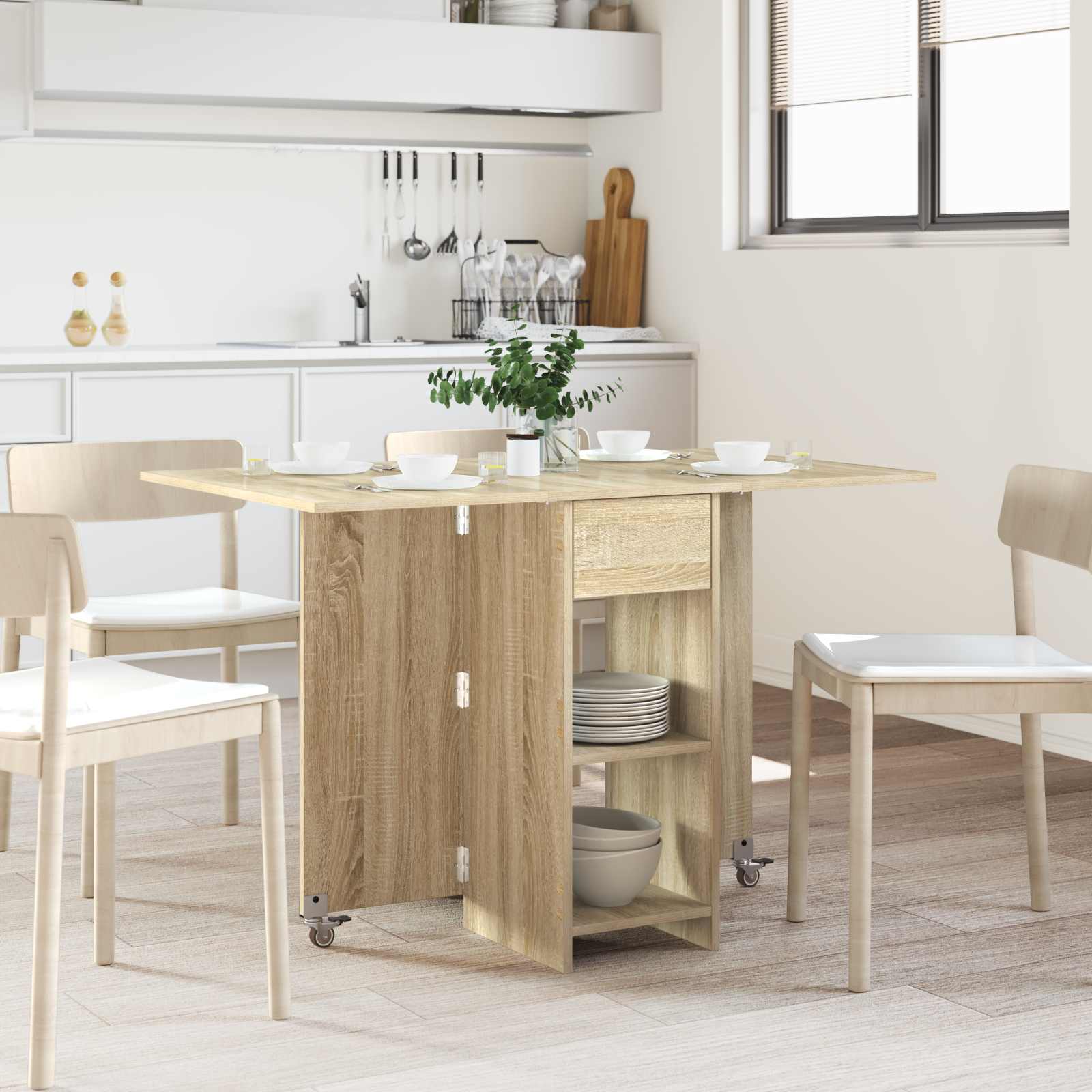 Matbord 115 x 70 x 75 cm Konstruerat trä Sonoma-ek Rektangulär