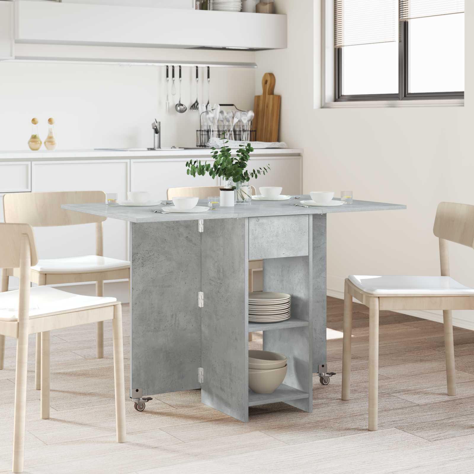 Matbord 115 x 70 x 75 cm Konstruerat trä Betonggrå Rektangulär