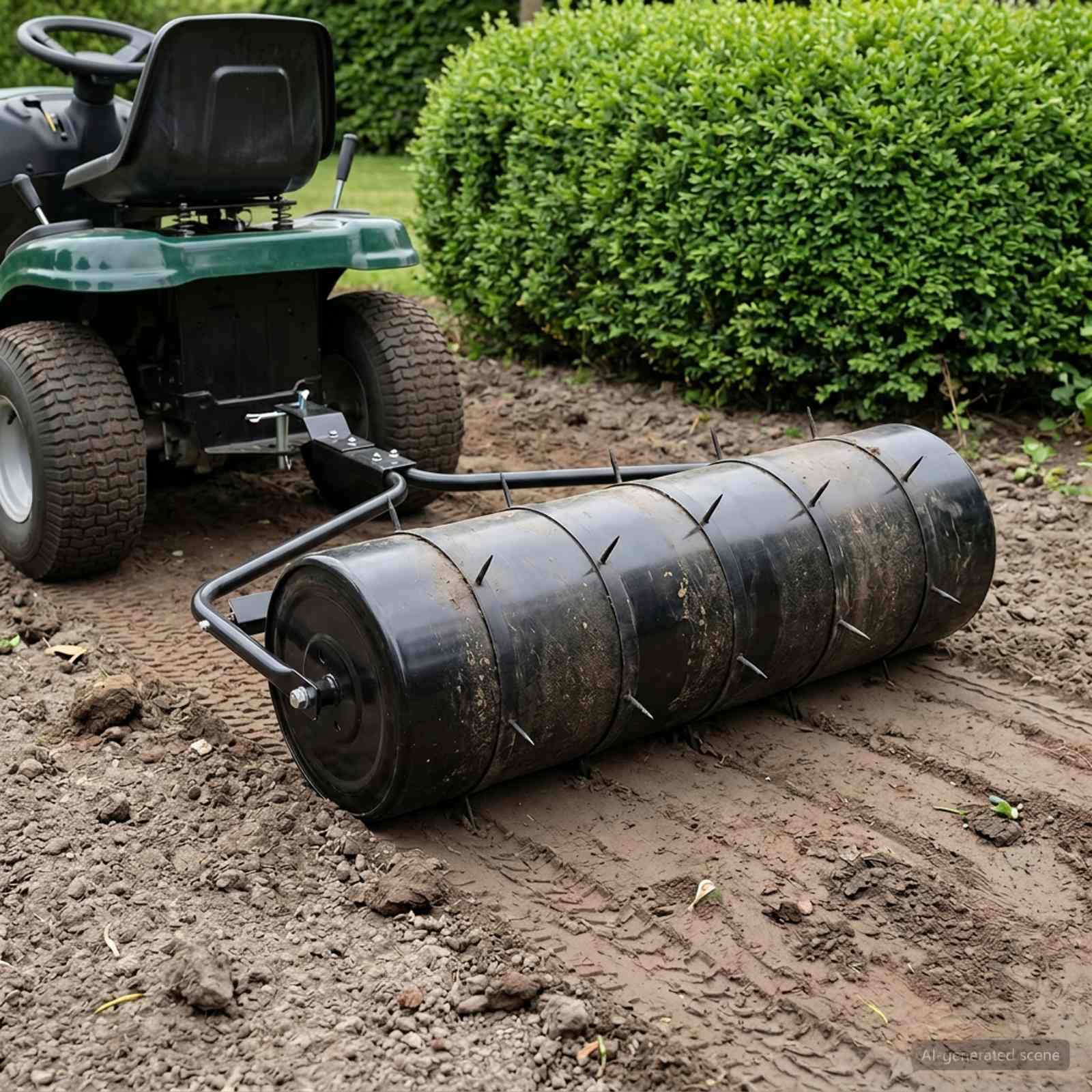 Trädgårdsgräsmatta rulle med aeratorklämmor Ø 30 x 90 cm Stål