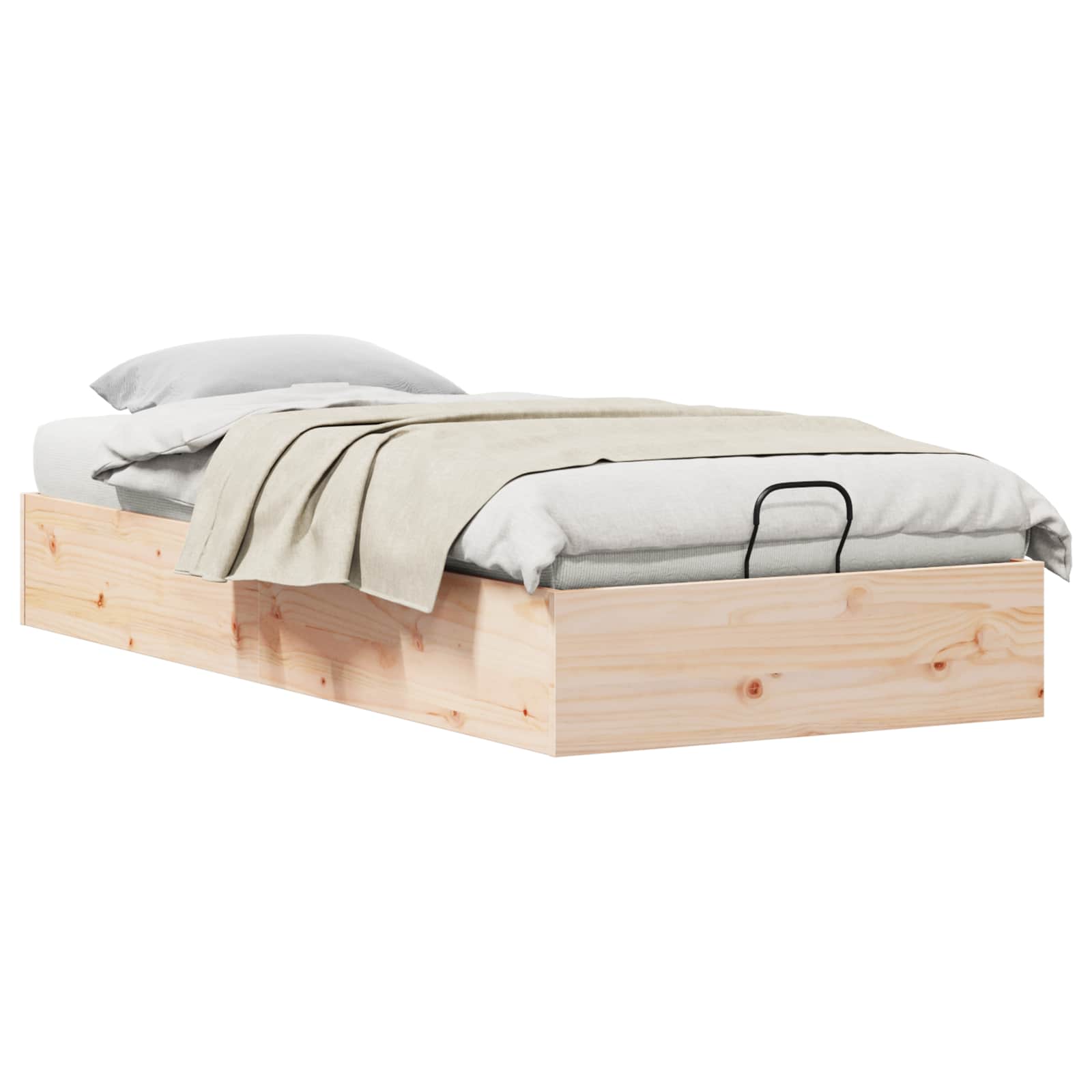 Bäddsoffa med förvaring Naturfärg 80 x 200 cm Massivt furu