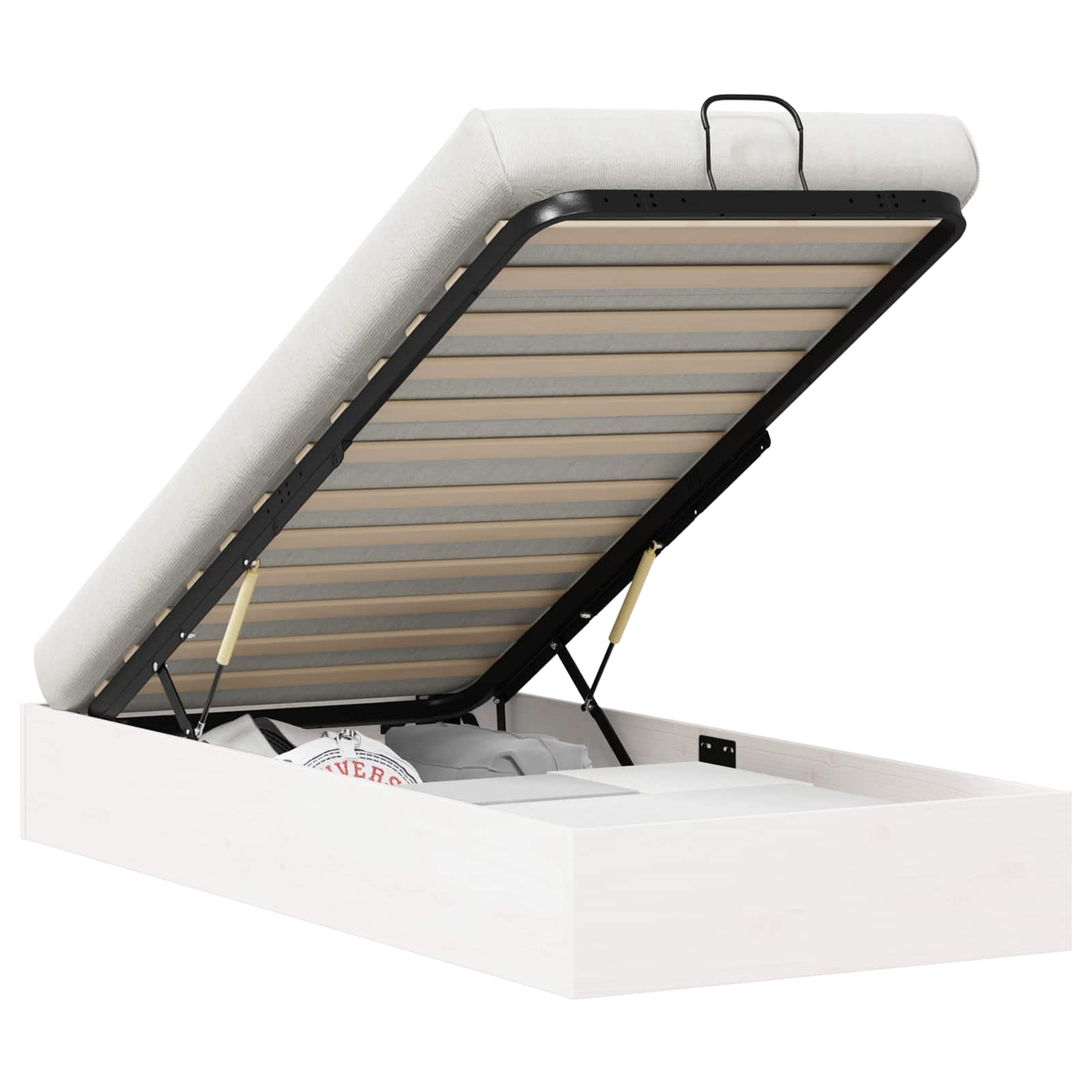 Bäddsoffa med förvaring Vit 80 x 200 cm Massivt furu