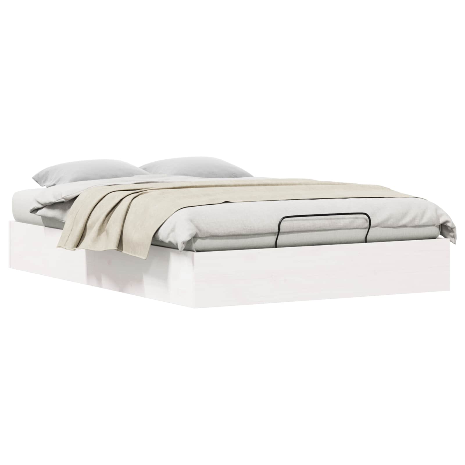 Bäddsoffa med förvaring Vit 150 x 200 cm Massivt furu