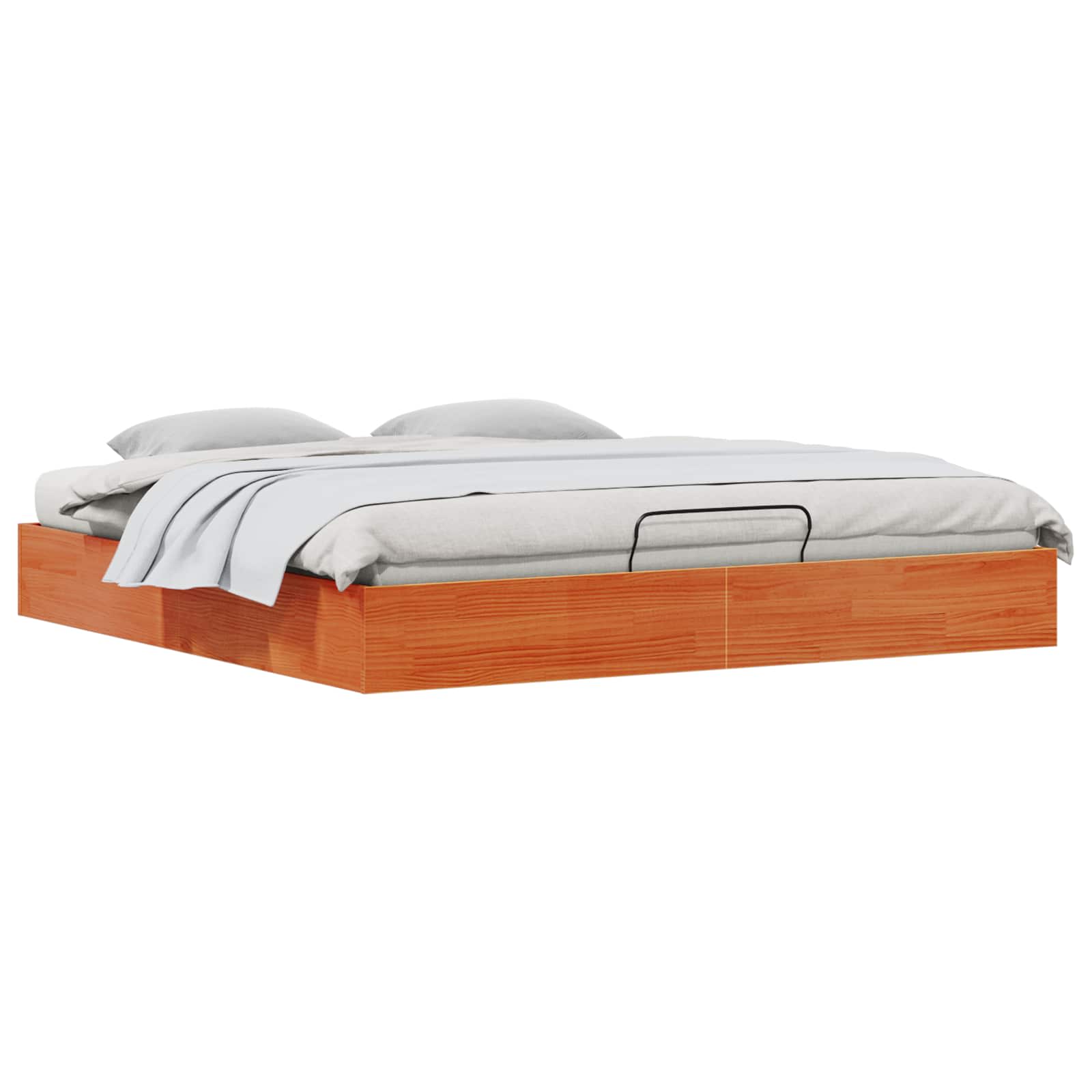Bäddsoffa med förvaring VaxBrun 200 x 200 cm Massivt furu