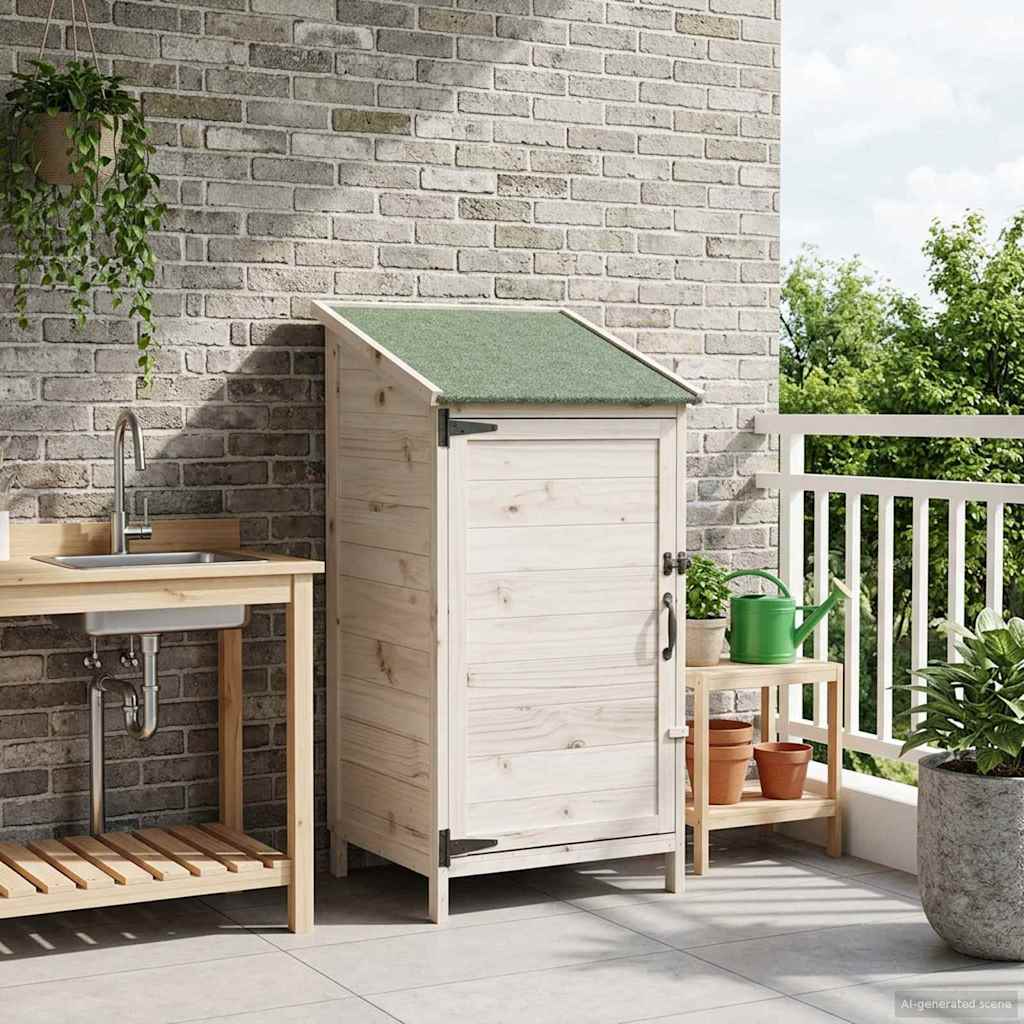 Trädgårdshus med tak Vit 59 x 56 x 113,5 cm Massivt Furu