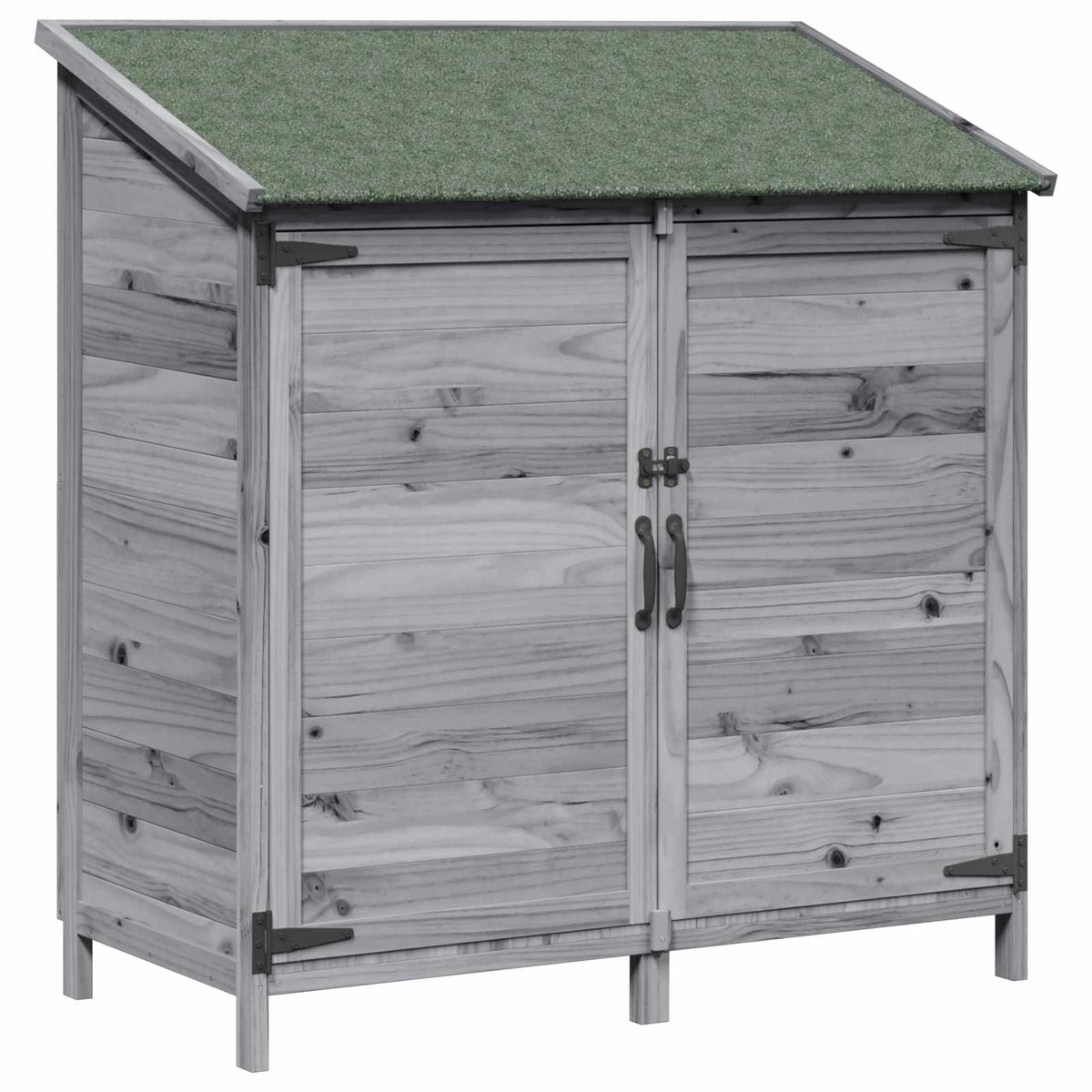 Trädgårdshus med tak Grå 106,5 x 56 x 113,5 cm Massivt Furu