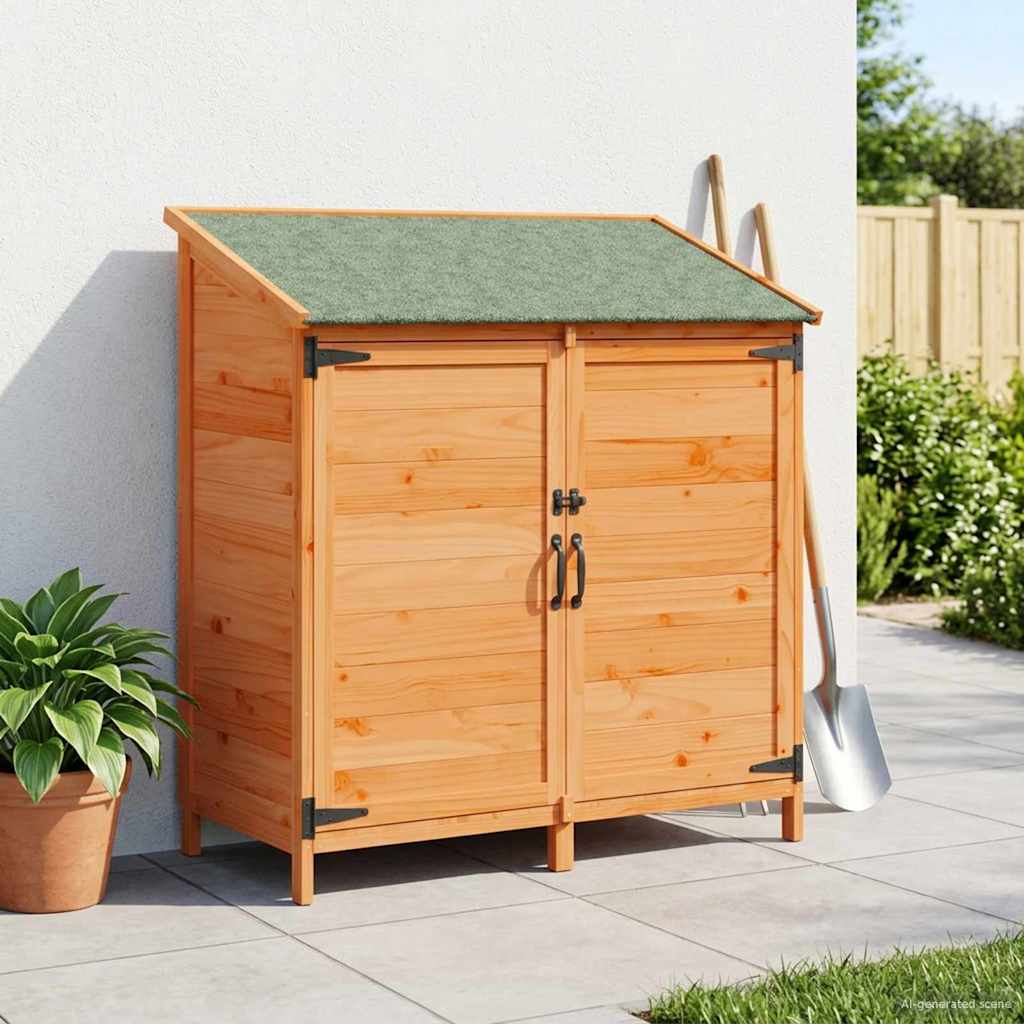 Trädgårdshus med tak Brun 106,5 x 56 x 113,5 cm Massivt Furu